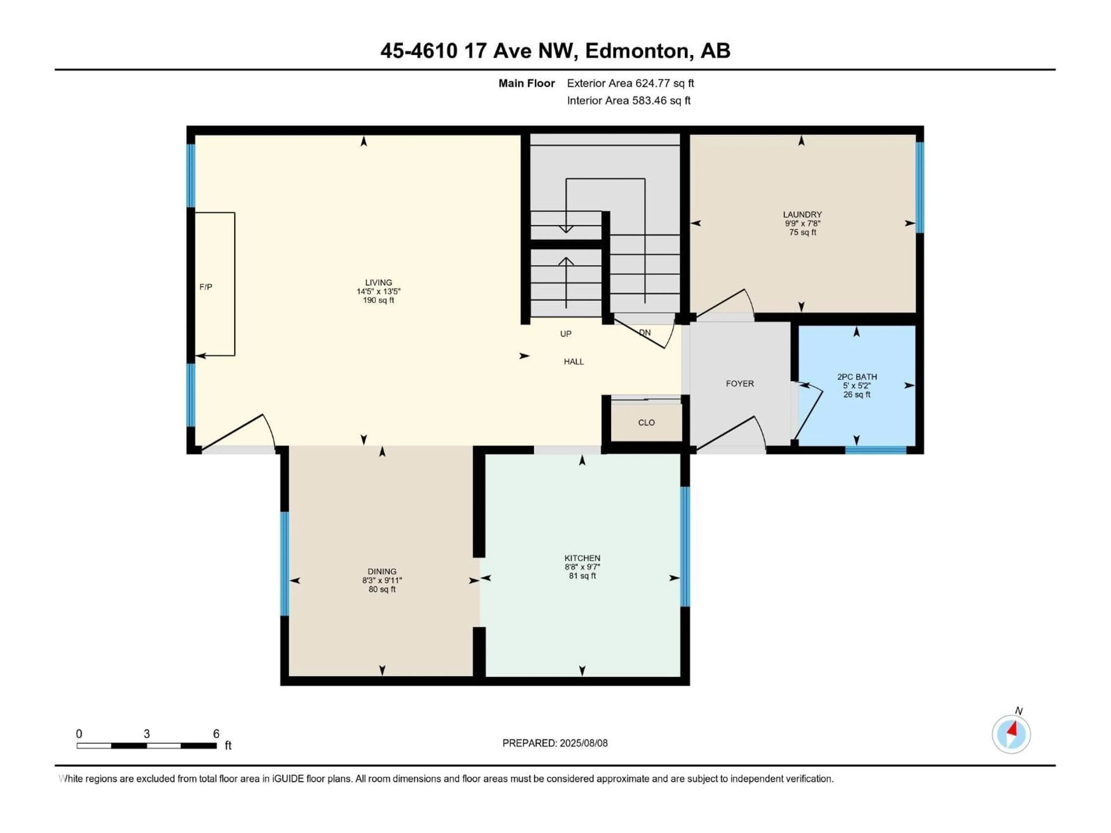 Floor plan for #45 - 4610 17 AV, Edmonton Alberta T6L5T1