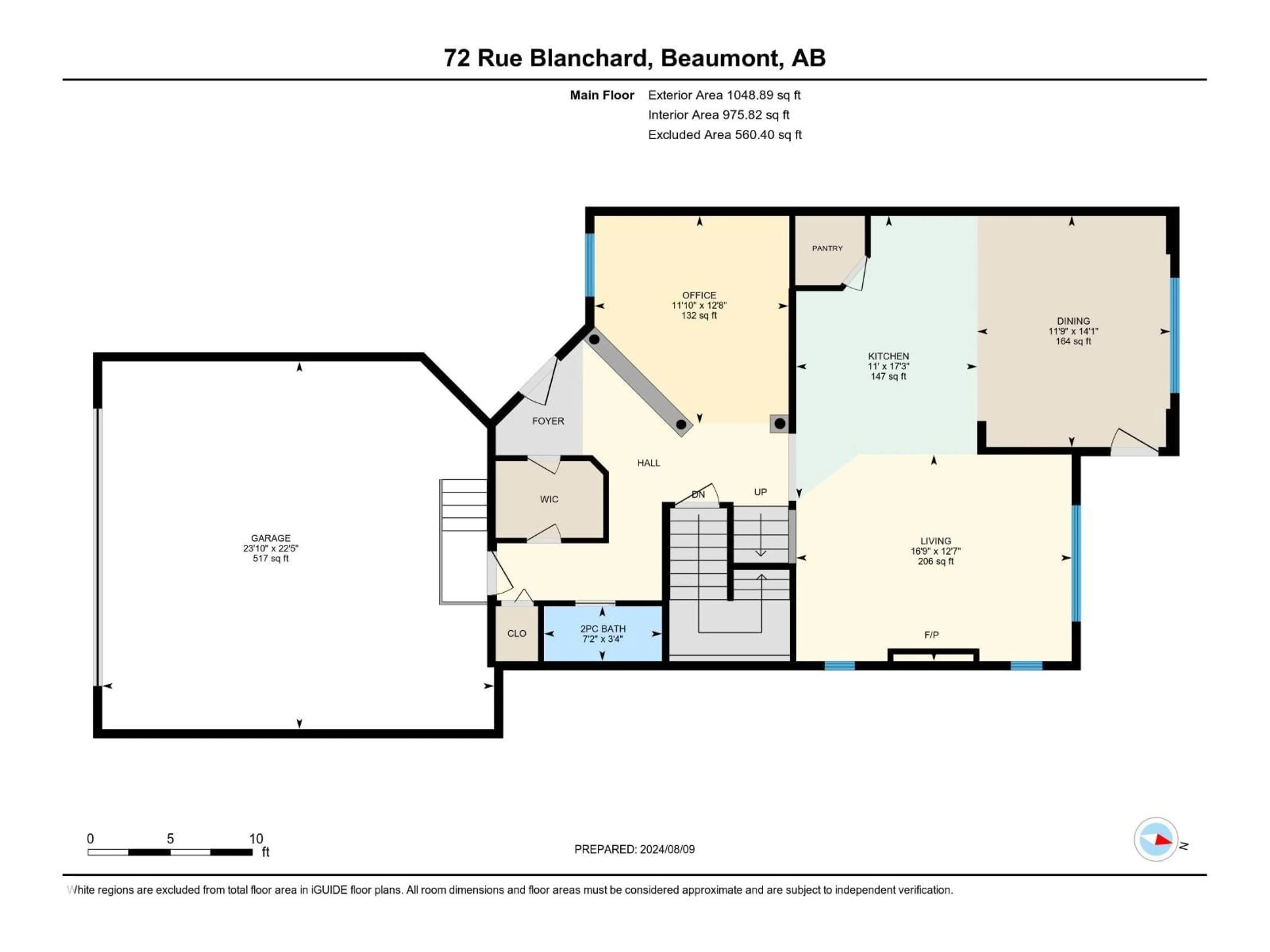 Floor plan for 72 RUE BLANCHARD, Beaumont Alberta T4X0E7