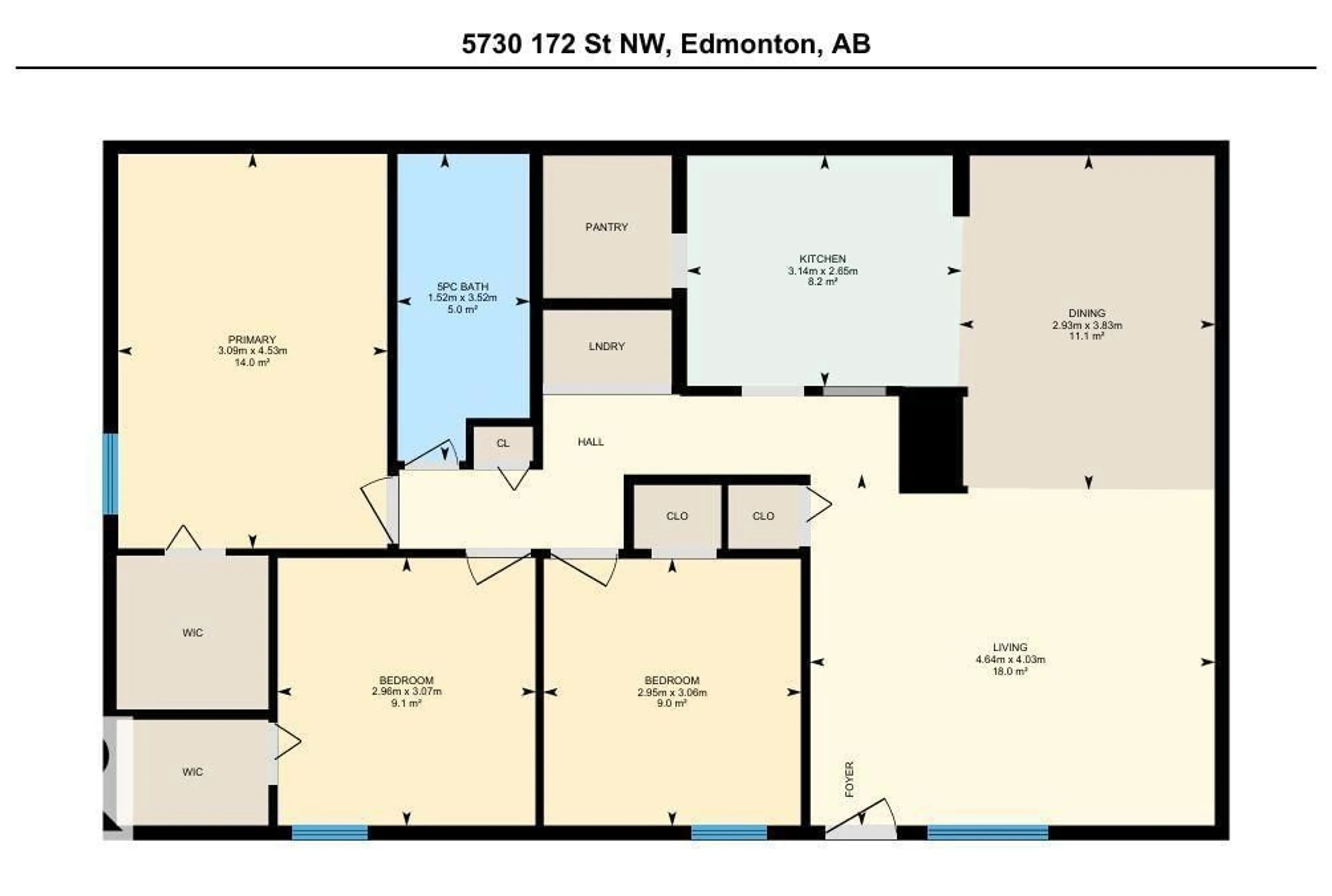 Floor plan for 5730 172 ST, Edmonton Alberta T6M1B4