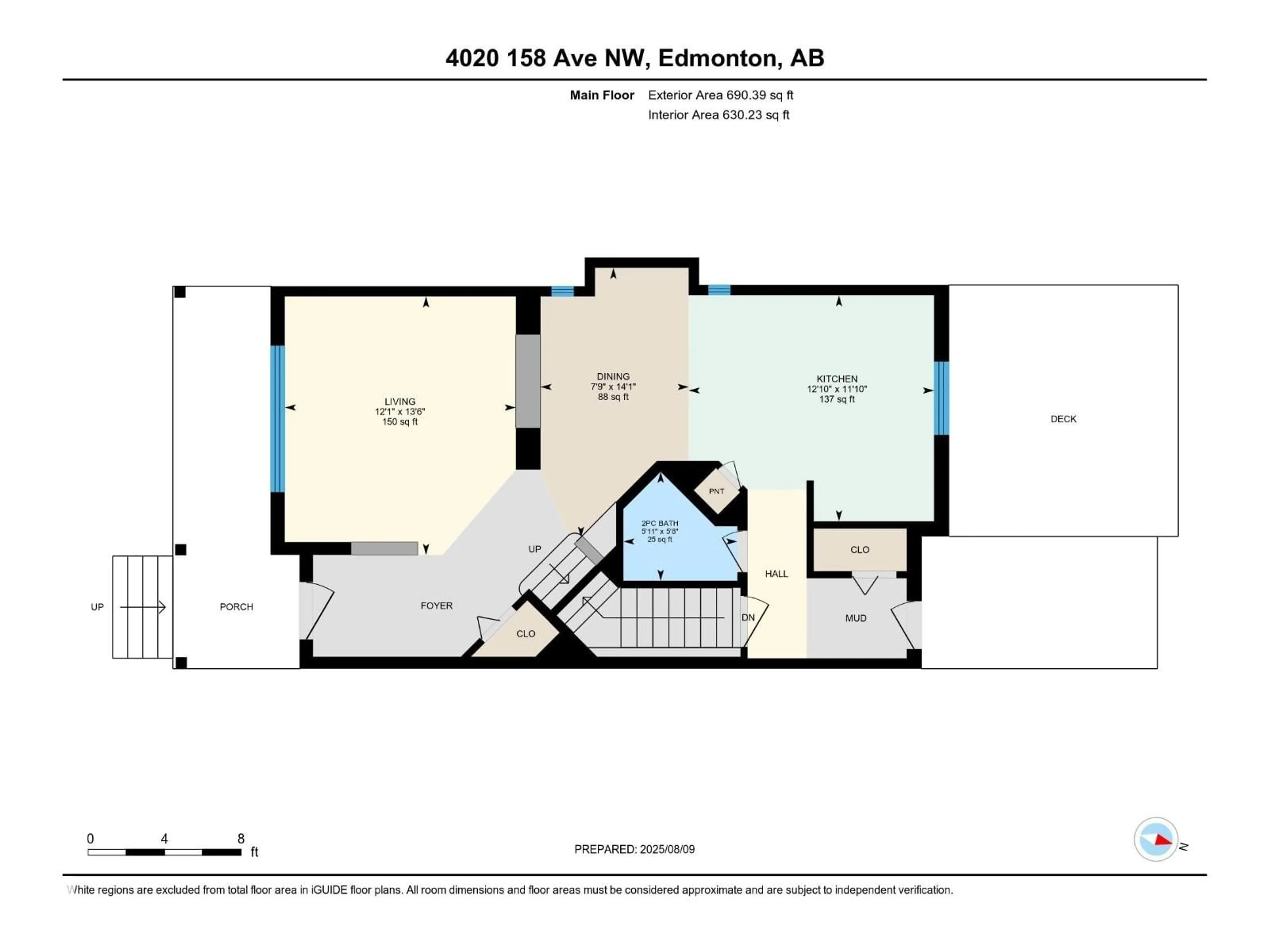 Floor plan for 4020 158 AV, Edmonton Alberta T5Y0A3