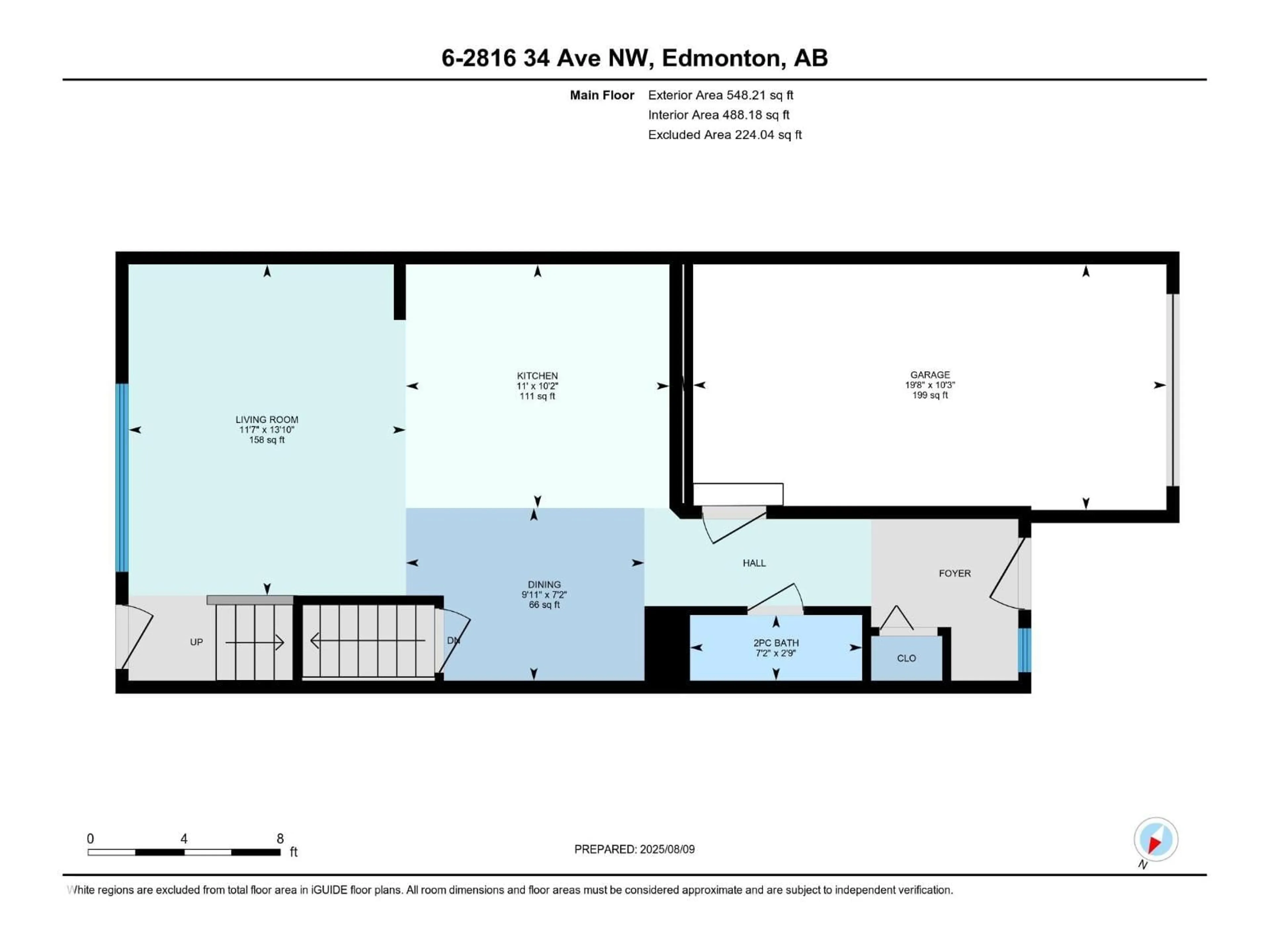 Floor plan for #6 - 2816 34 AV NW, Edmonton Alberta T6T2B4