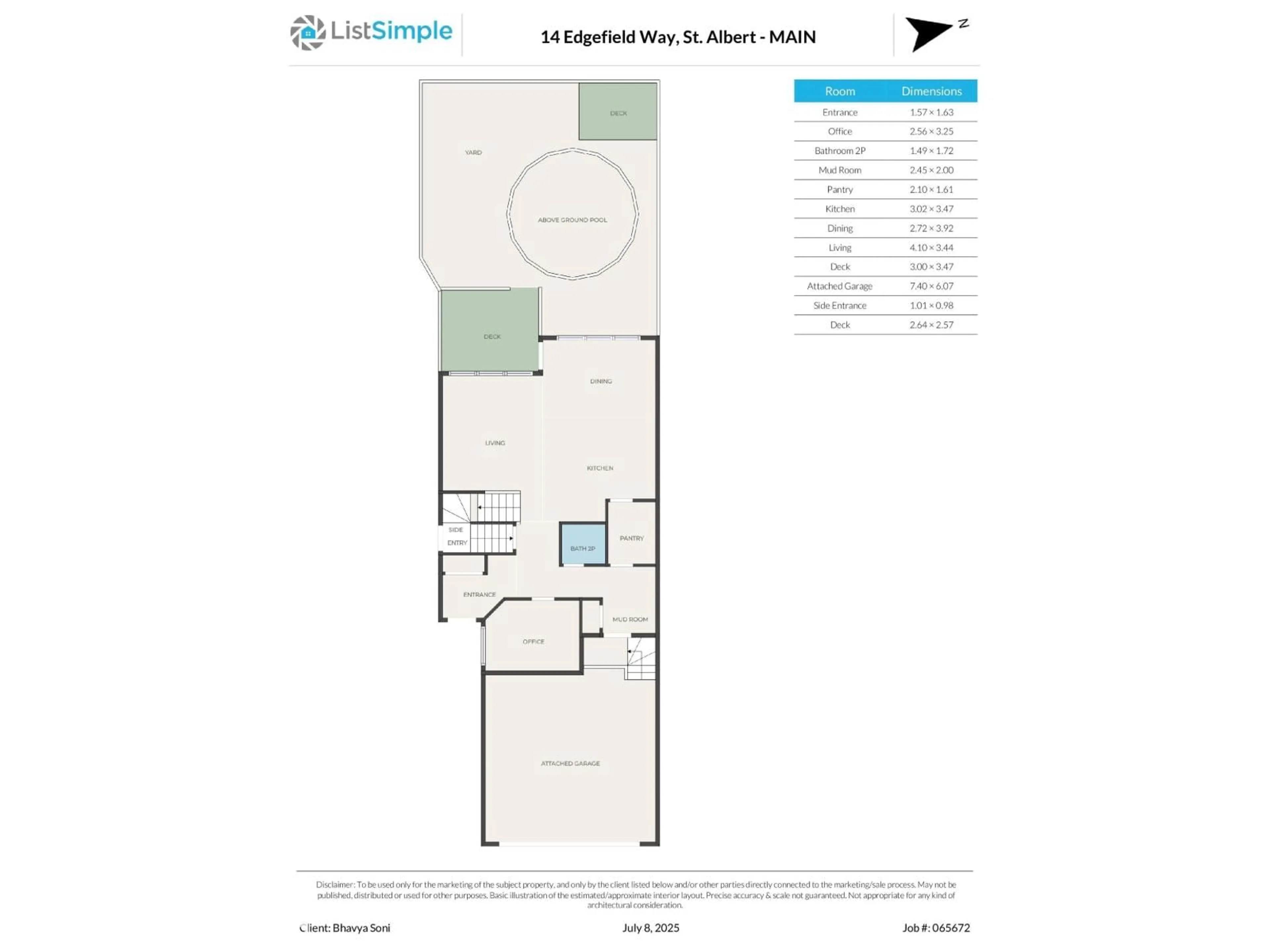 Floor plan for 14 EDGEFIELD WY, St. Albert Alberta T8N8A1