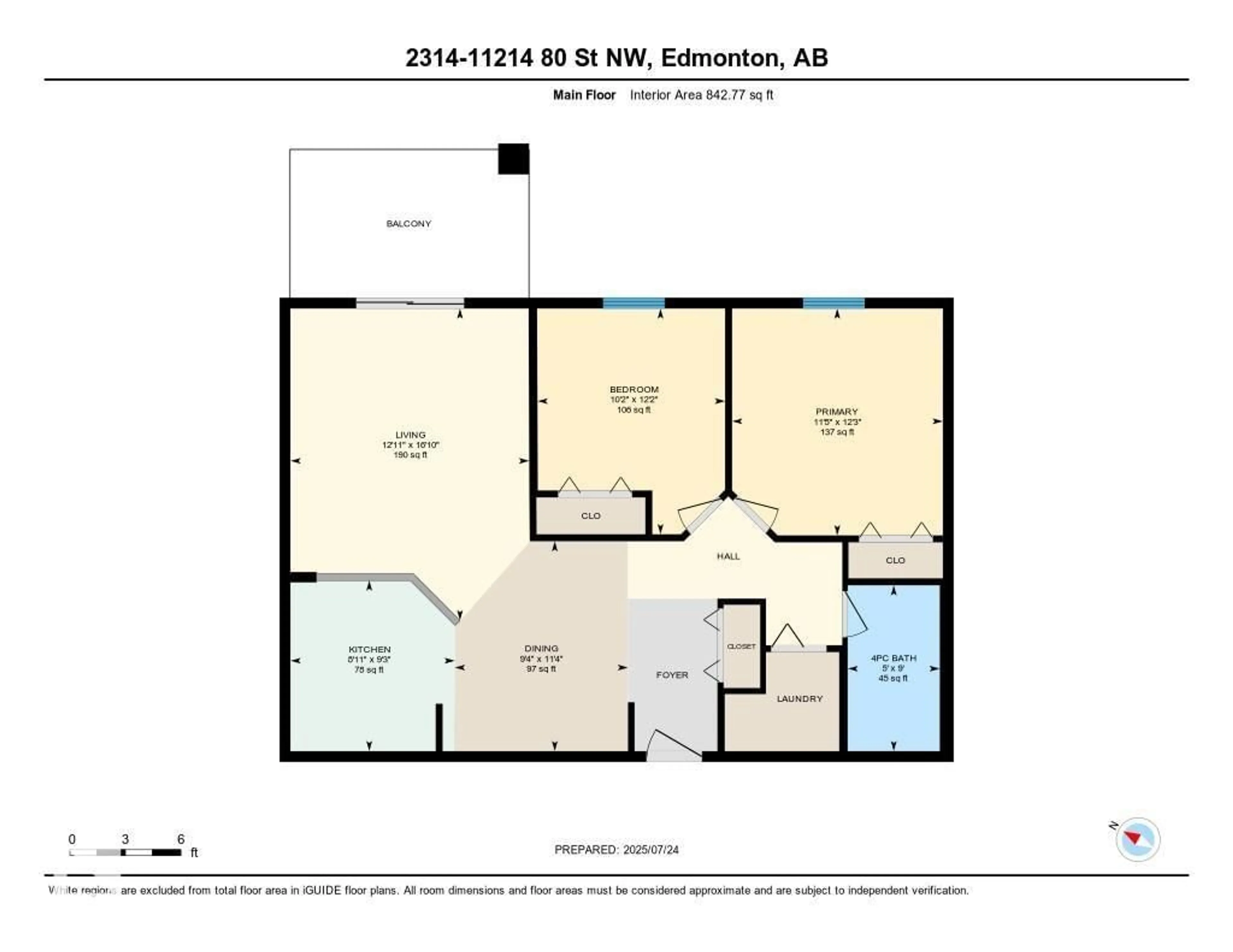 Floor plan for 11214 NW - 2314 80 ST, Edmonton Alberta T5B4V9