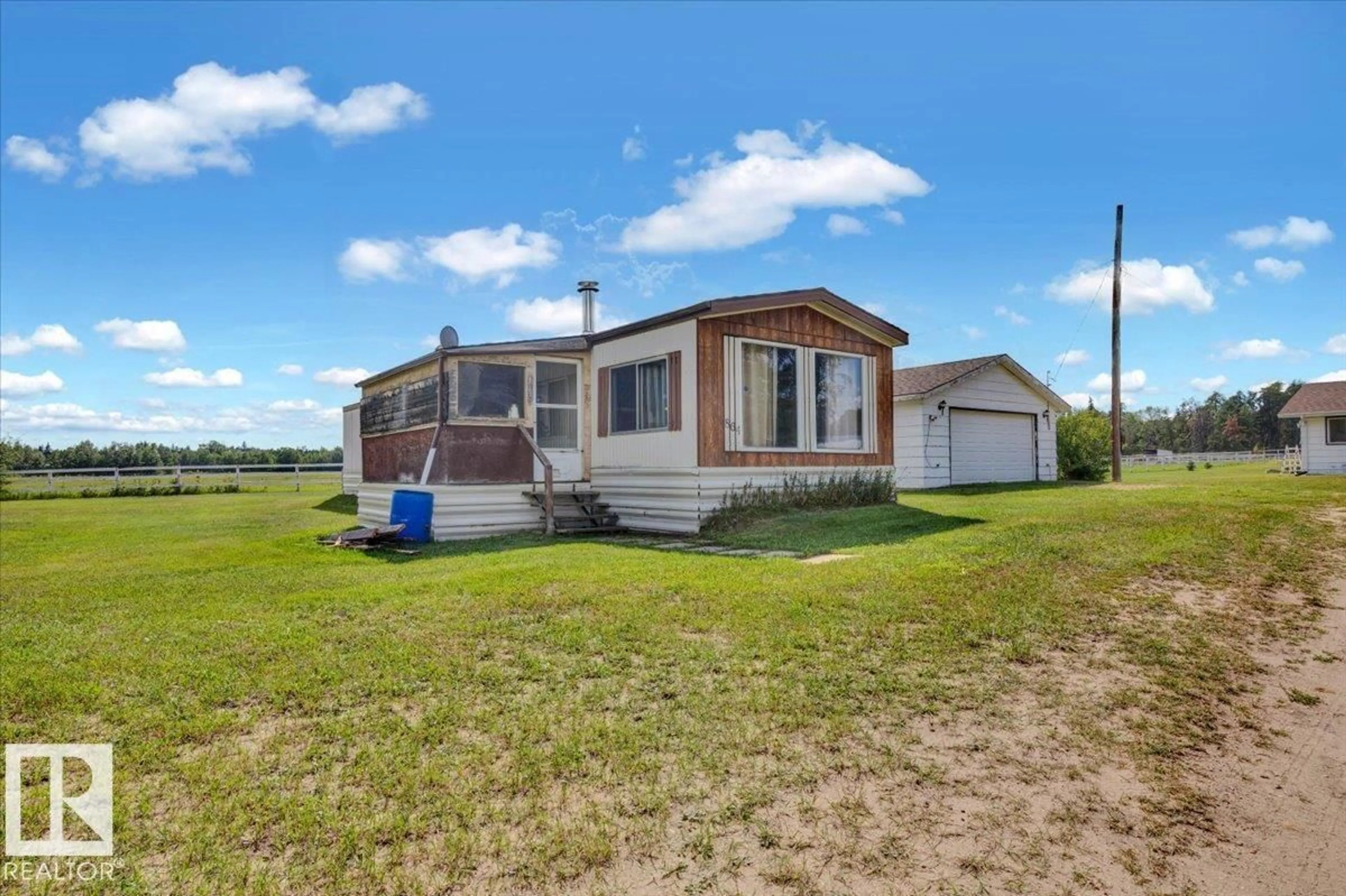 A pic from outside/outdoor area/front of a property/back of a property/a pic from drone, water/lake/river/ocean view for 57128 RGE ROAD 225, Rural Sturgeon County Alberta T0A1N5