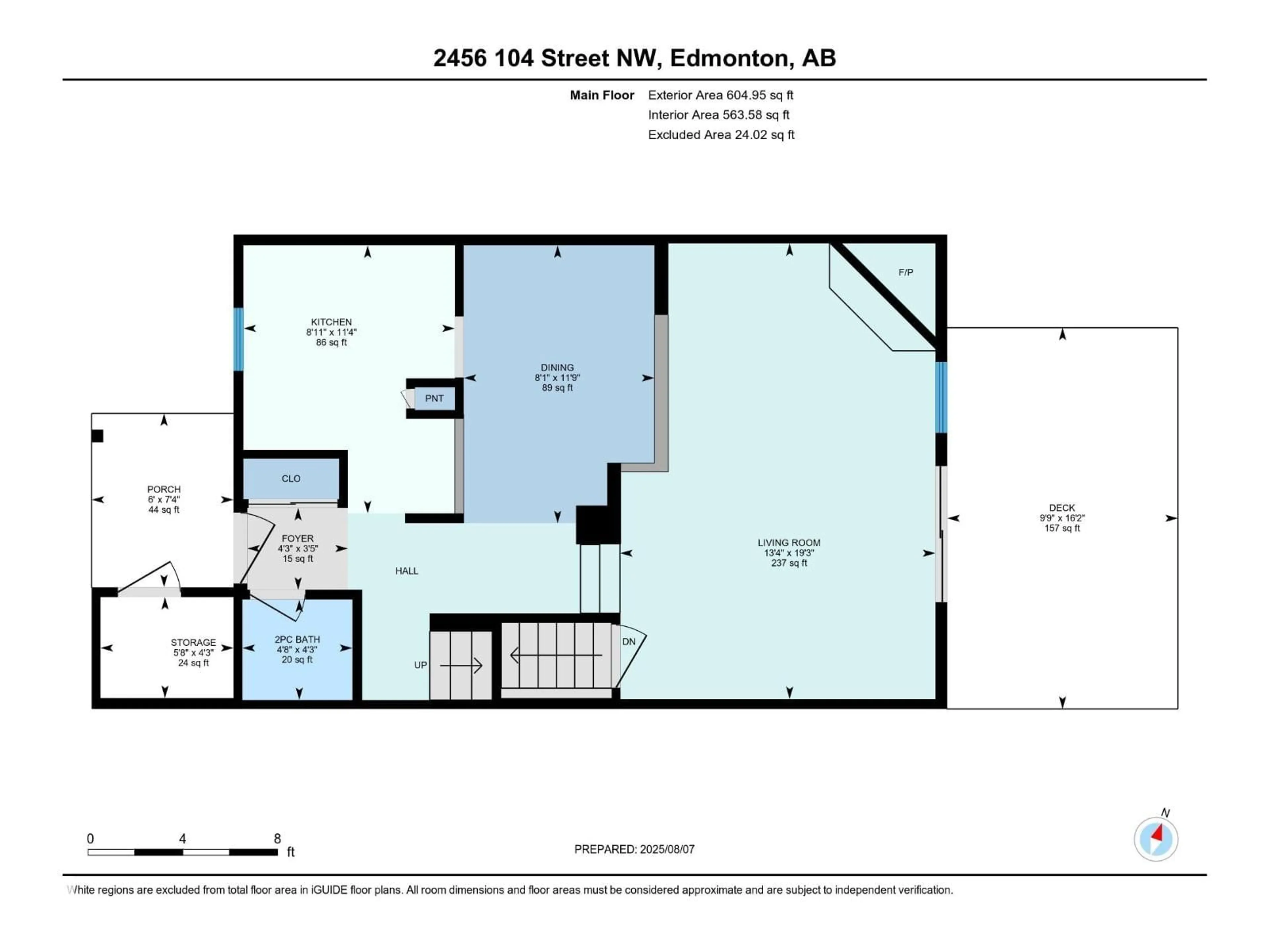 Floor plan for NW - 2456 104 ST, Edmonton Alberta T6J4J8