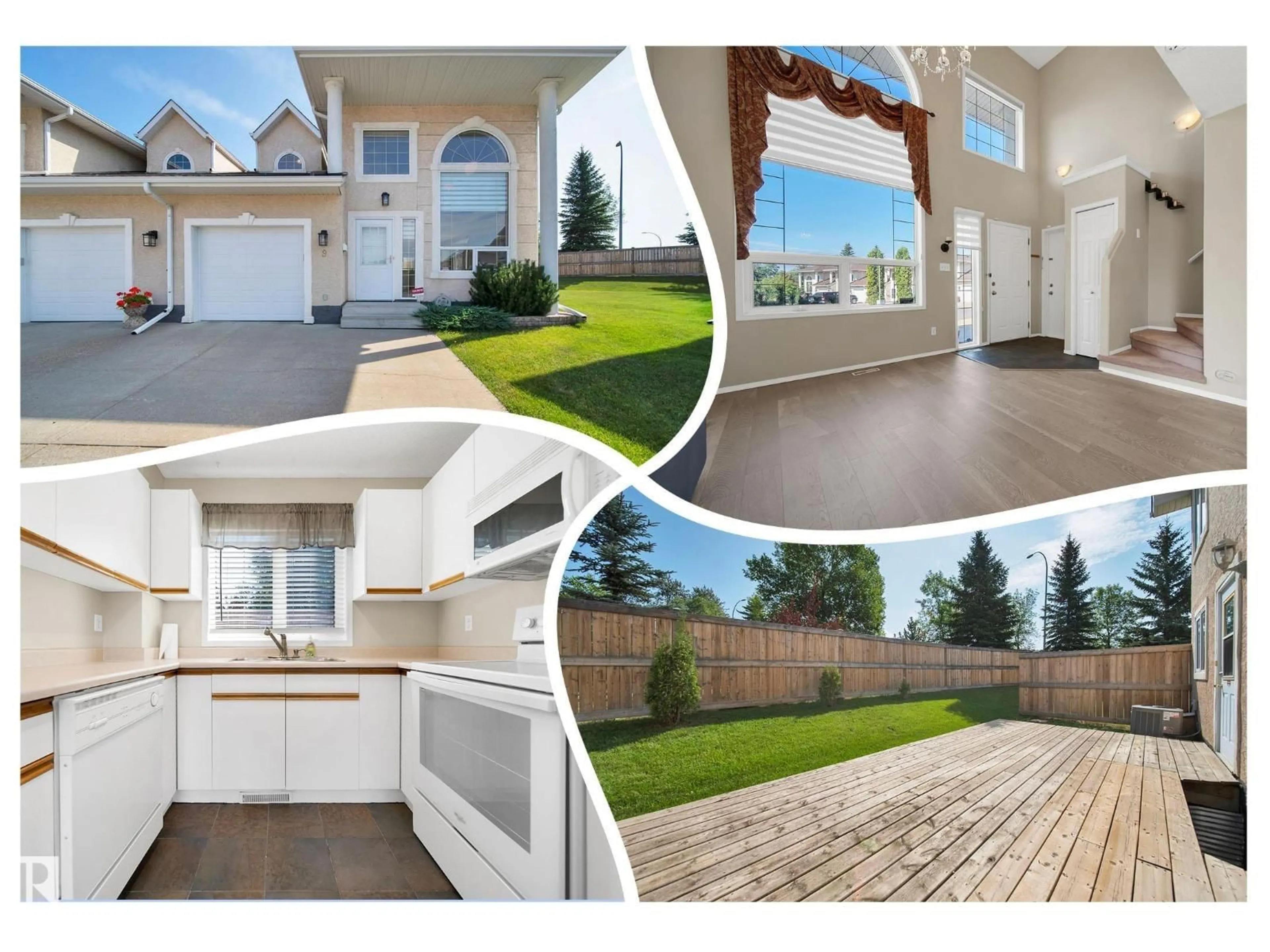A pic from outside/outdoor area/front of a property/back of a property/a pic from drone, water/lake/river/ocean view for 4 - 9 FRASER DR, St. Albert Alberta T8N6P1