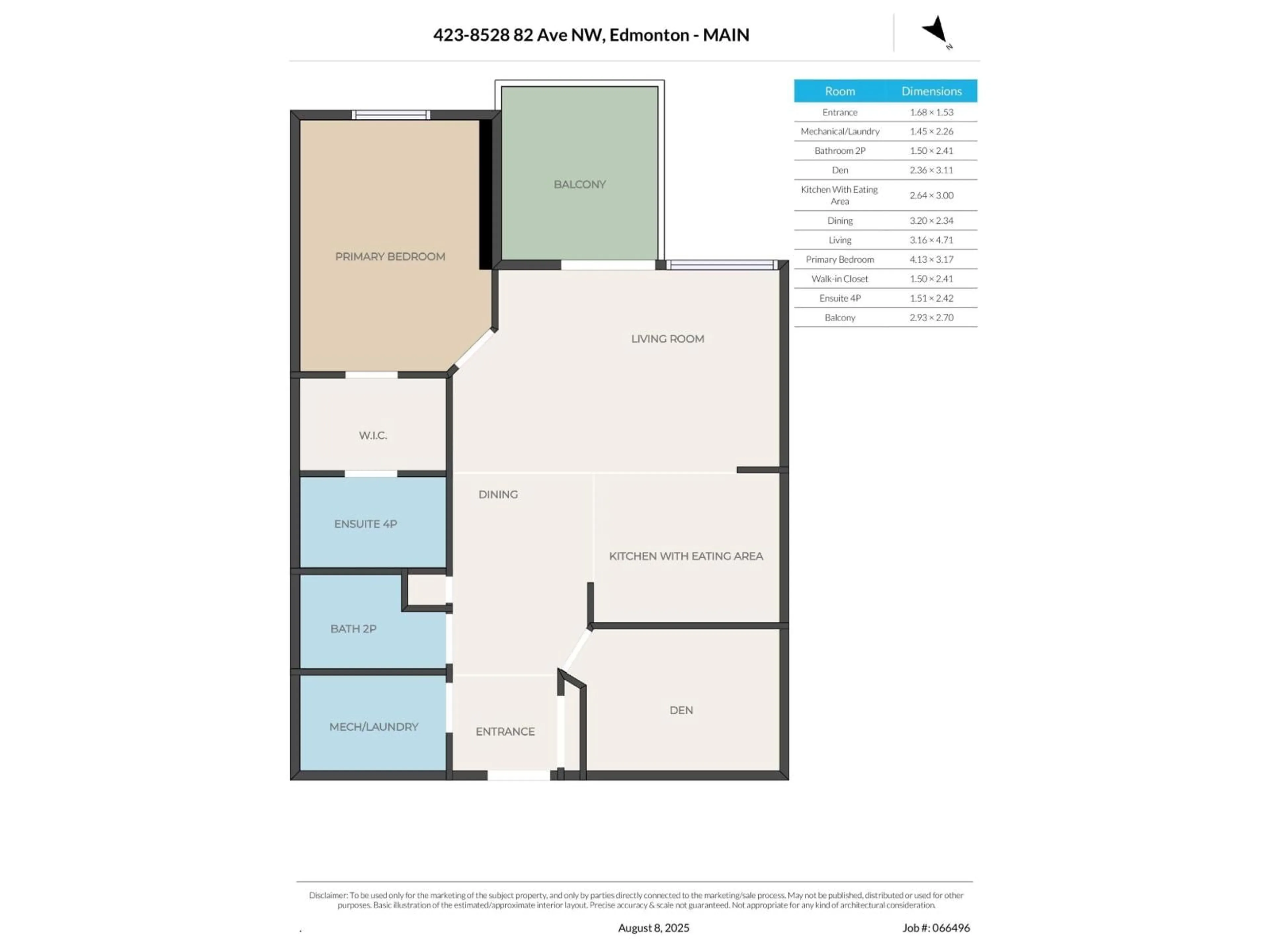 Floor plan for 423 - 8528 82 AV, Edmonton Alberta T6C0Y8