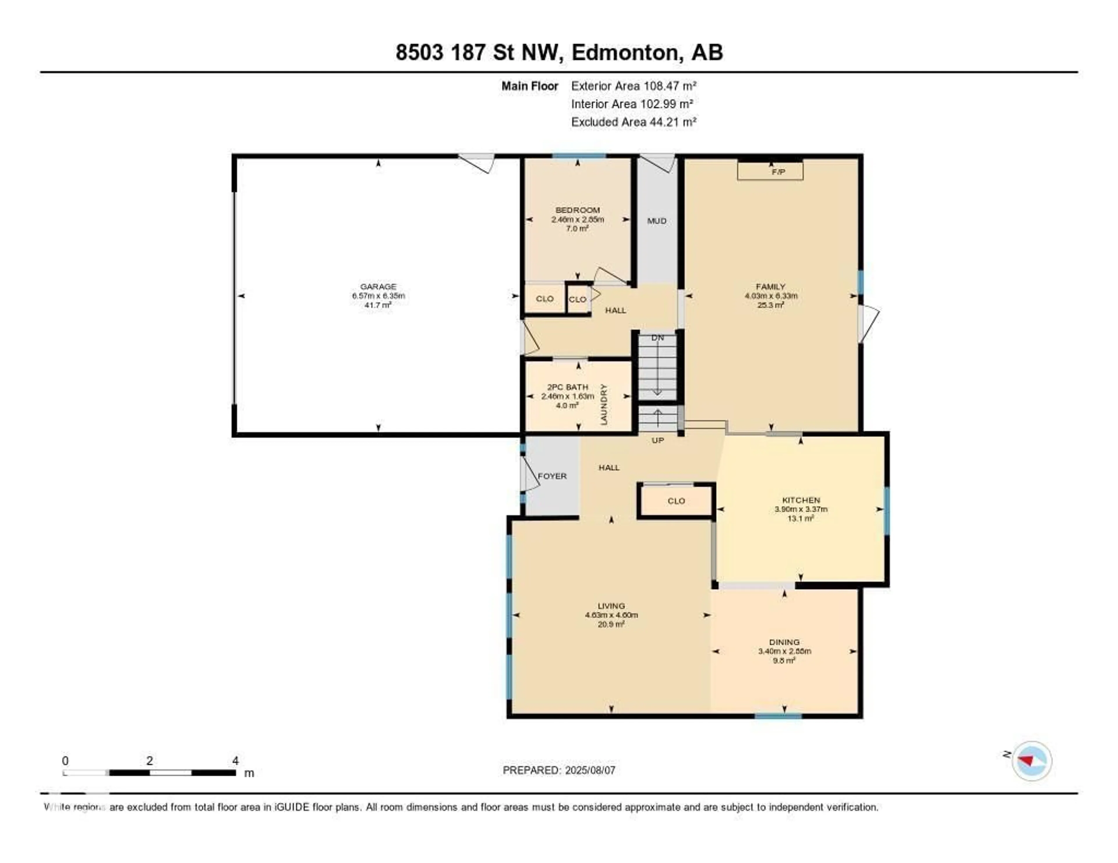 Floor plan for 8503 187 ST, Edmonton Alberta T5T1H9