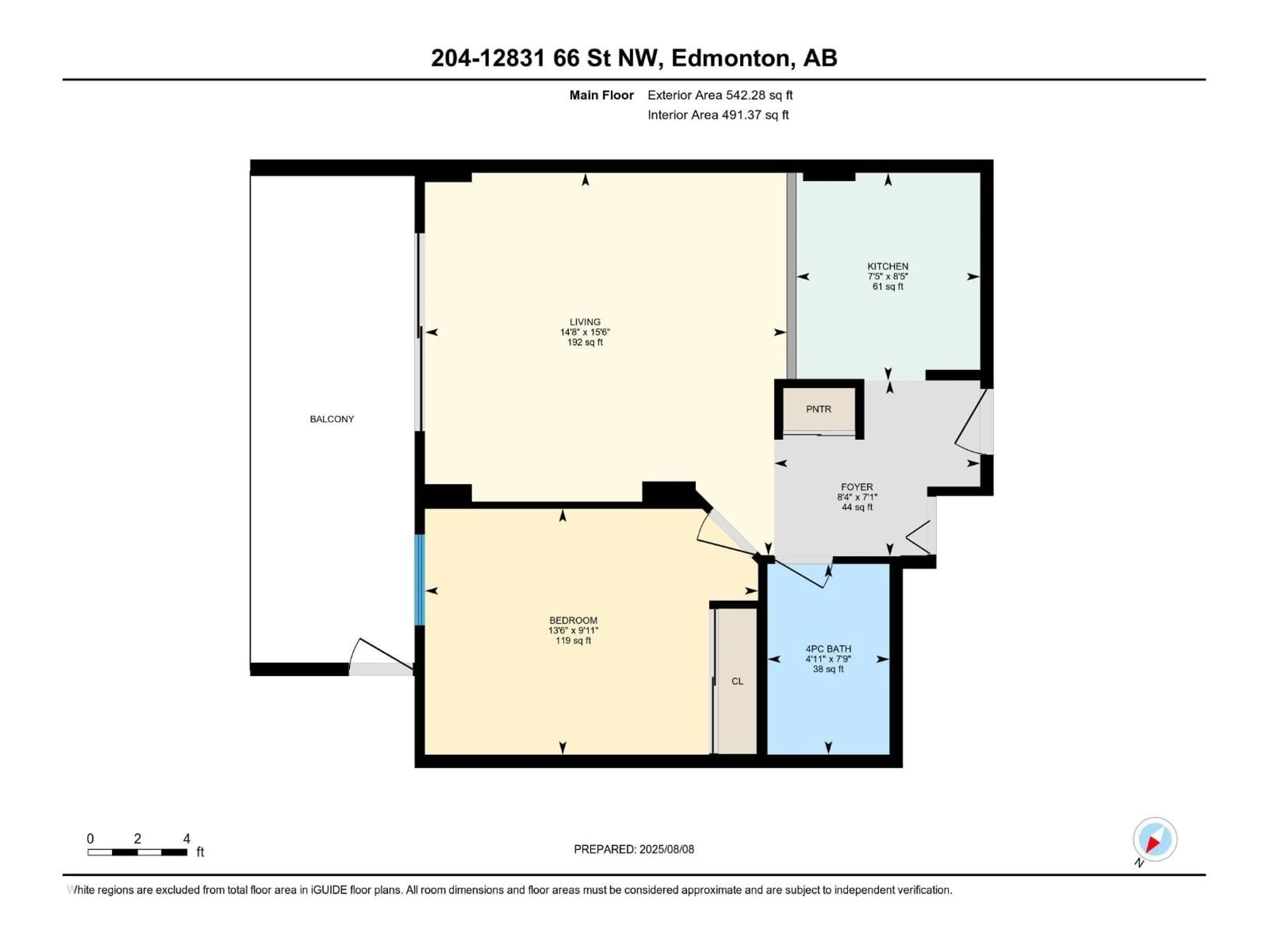 Floor plan for 204 - 12831 66 ST, Edmonton Alberta T5C0A4