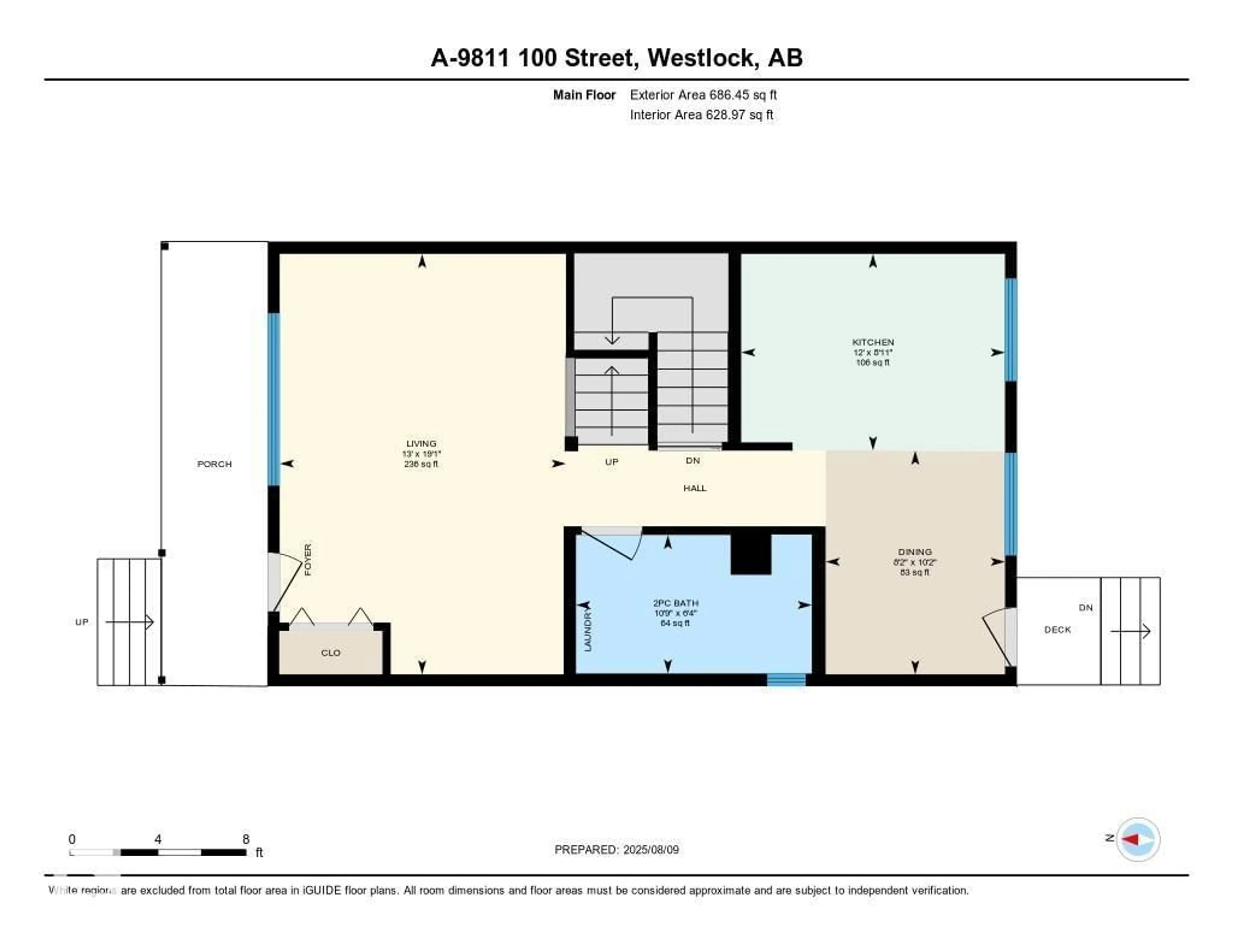 Floor plan for 9811 B 100 ST, Westlock Alberta T7P1Y6