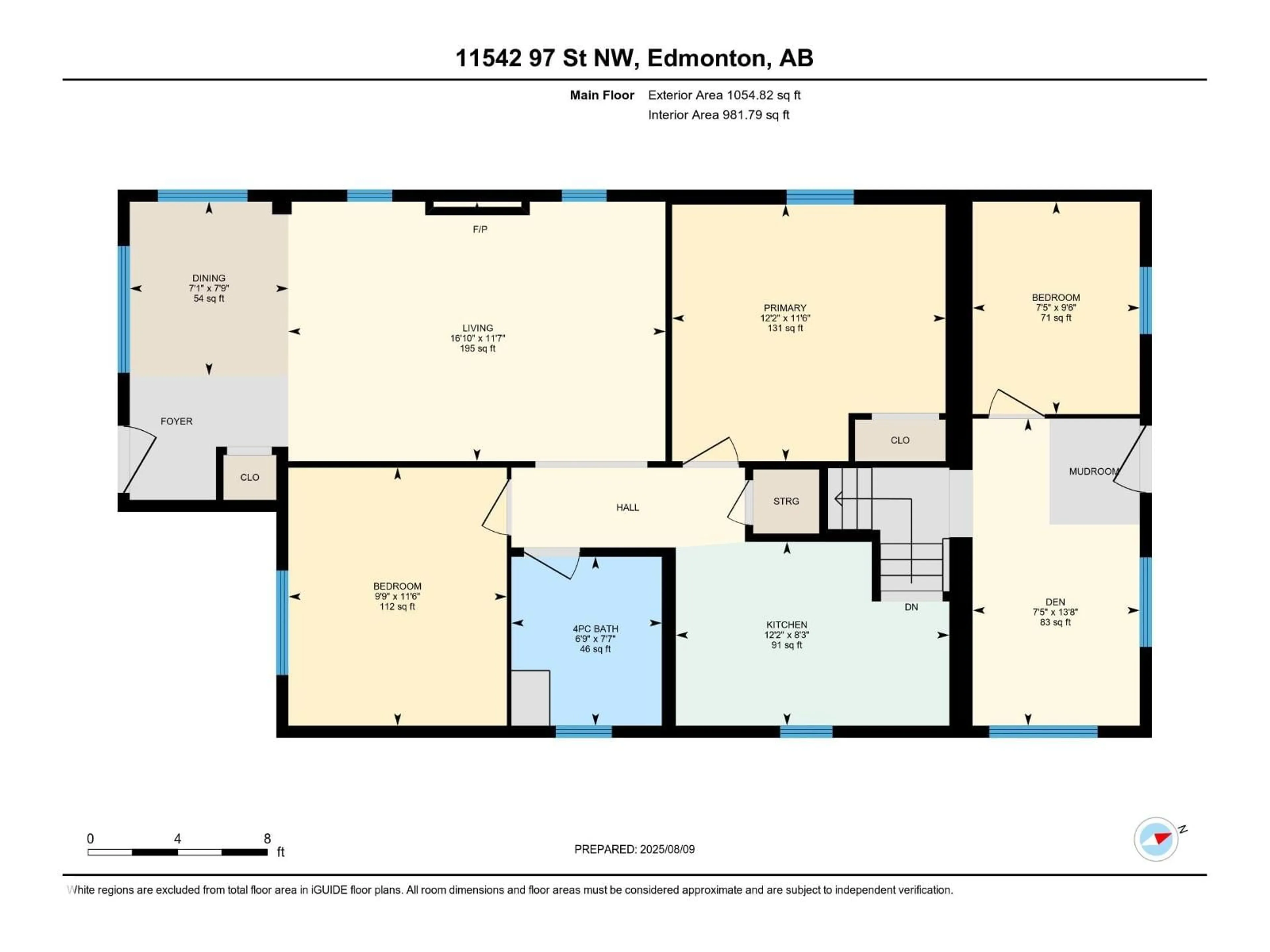 Floor plan for 11542 97 ST, Edmonton Alberta T5G1X8
