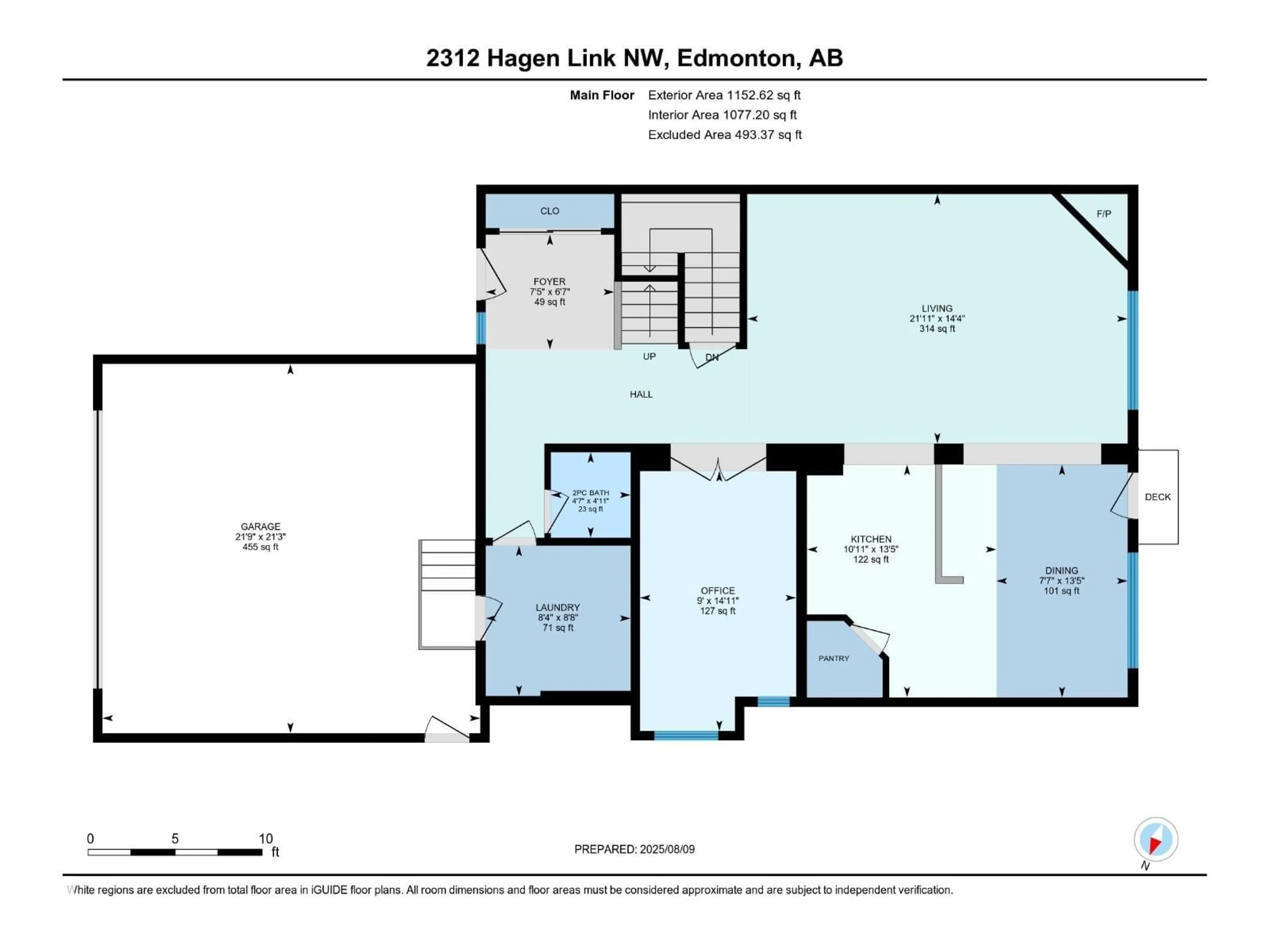Floor plan for LI NW - 2312 HAGEN LINK, Edmonton Alberta T6R3M6