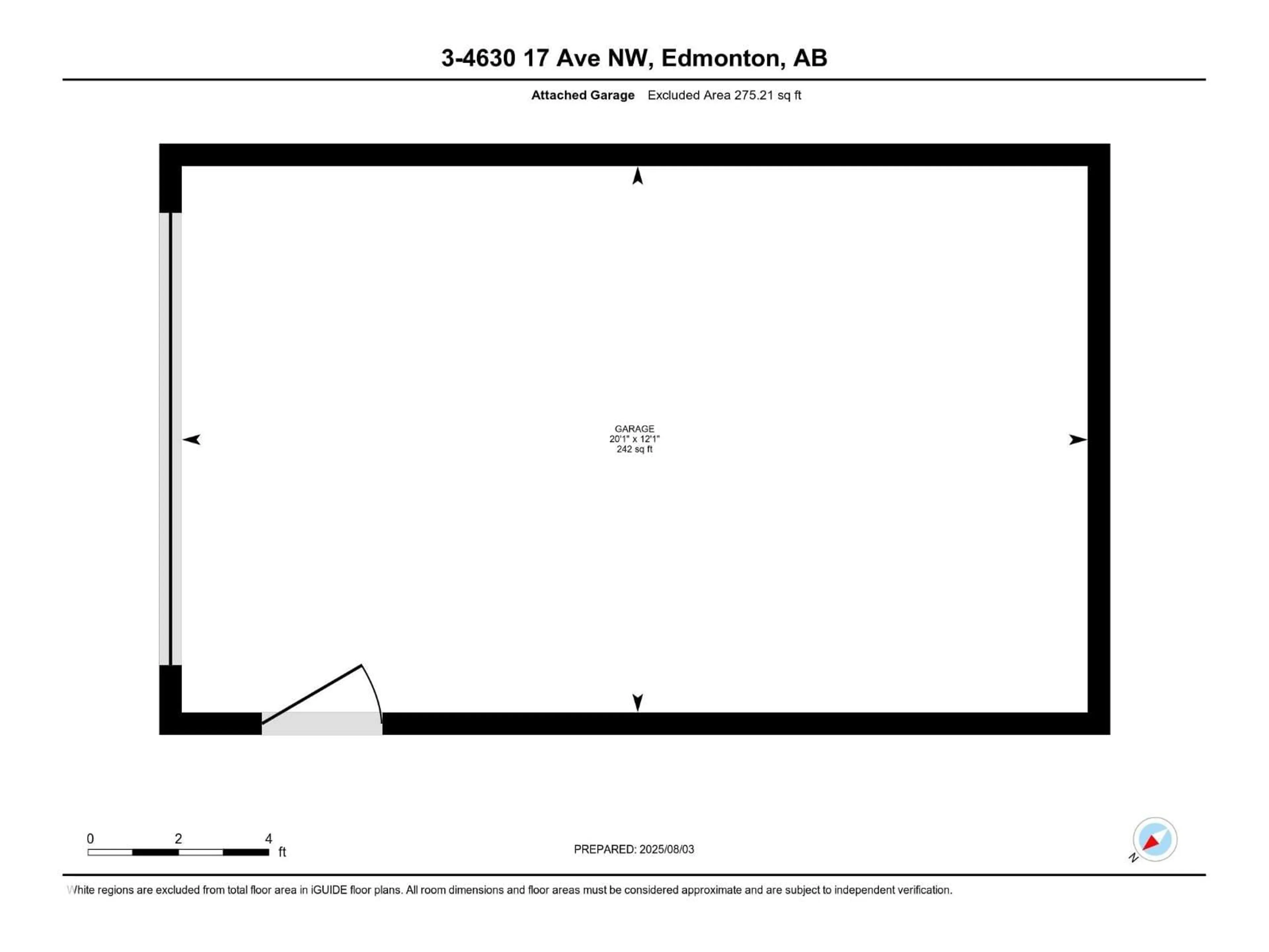 Floor plan for #3 - 4630 17 AV, Edmonton Alberta T6L6H3