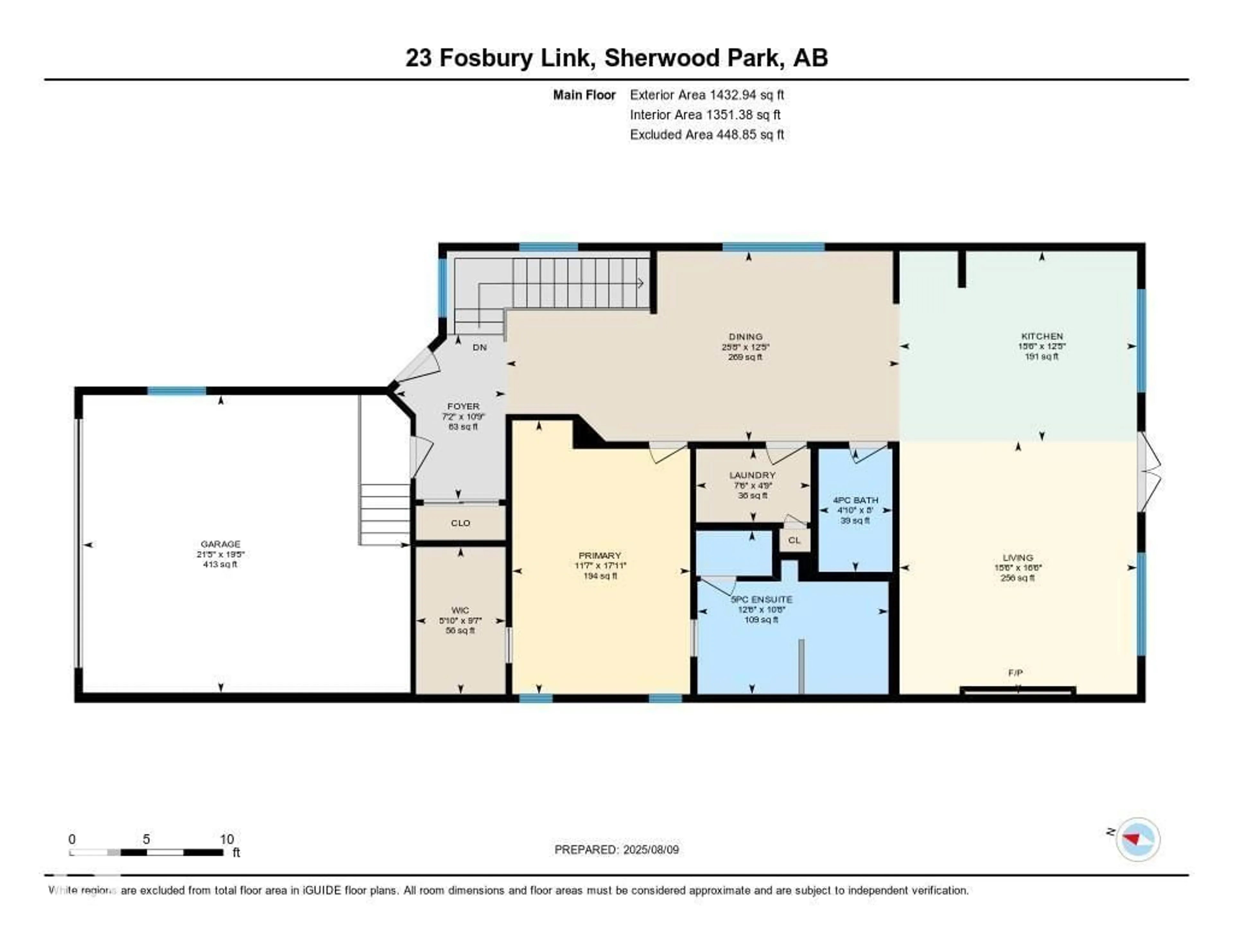 Floor plan for 23 FOSBURY LI, Sherwood Park Alberta T6N1J5