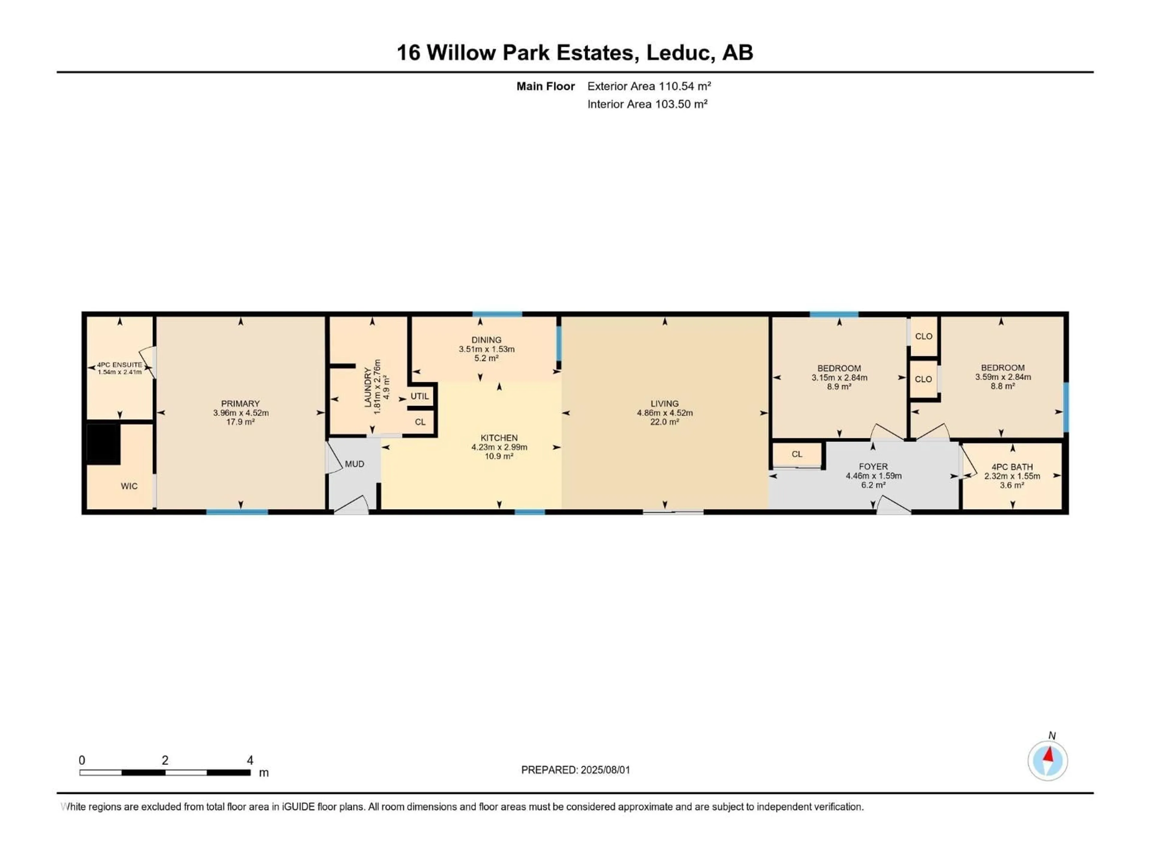 Floor plan for 16 WILLOW PARK ESTATES, Leduc Alberta T9E5P8