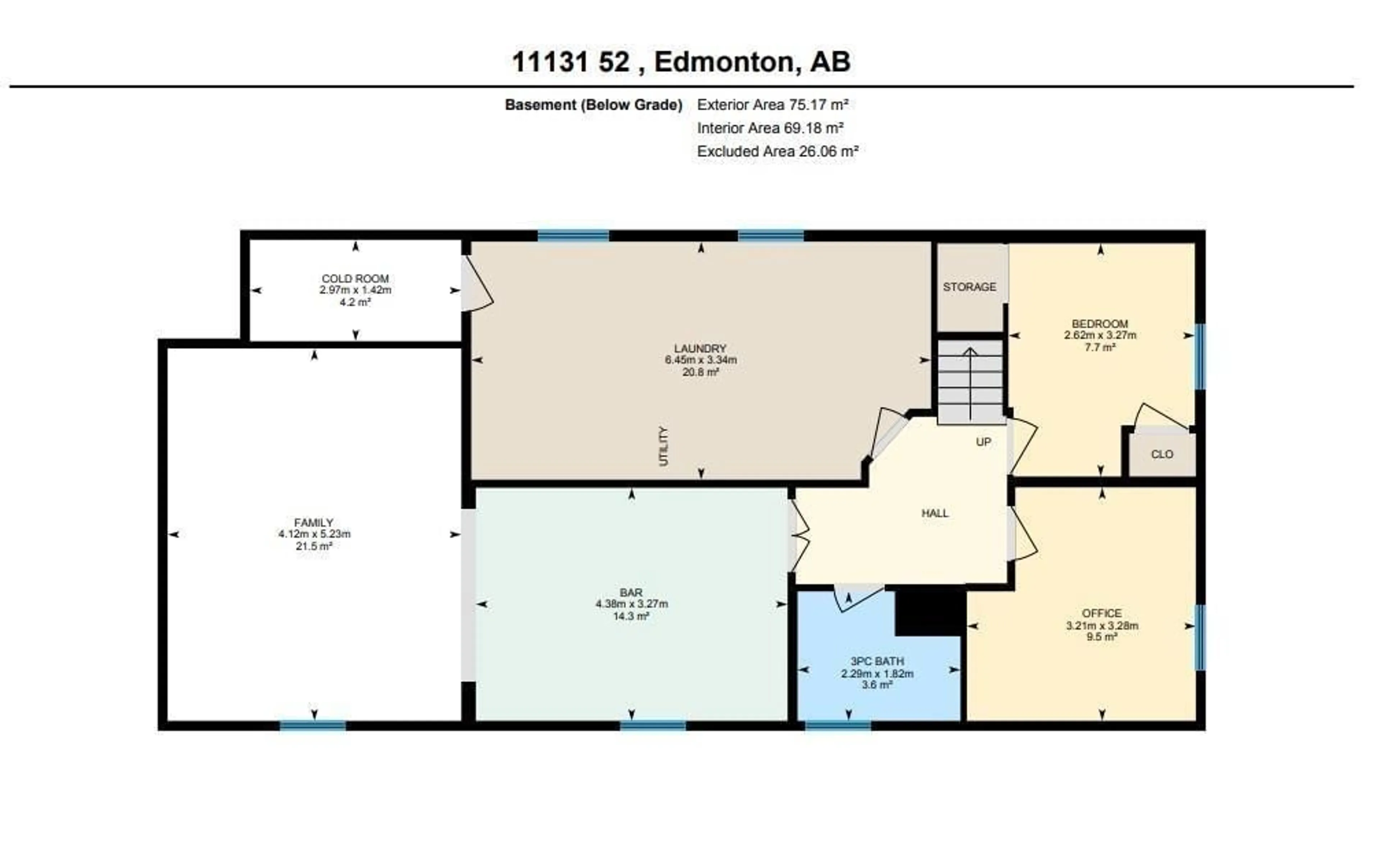 Floor plan for NW - 11131 52 ST, Edmonton Alberta T5W3H6