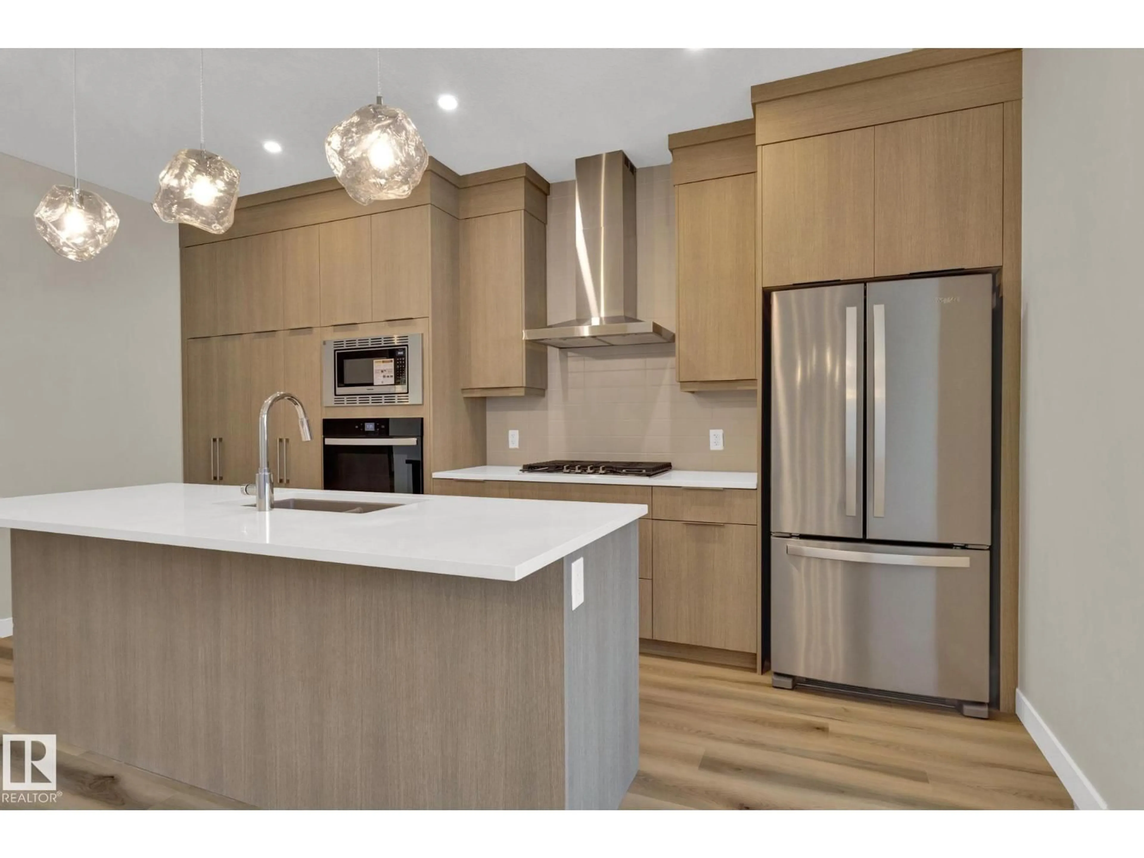 Open concept kitchen, wood/laminate floor for NW - 3375 ERLANGER BEND BN, Edmonton Alberta T6M3A6