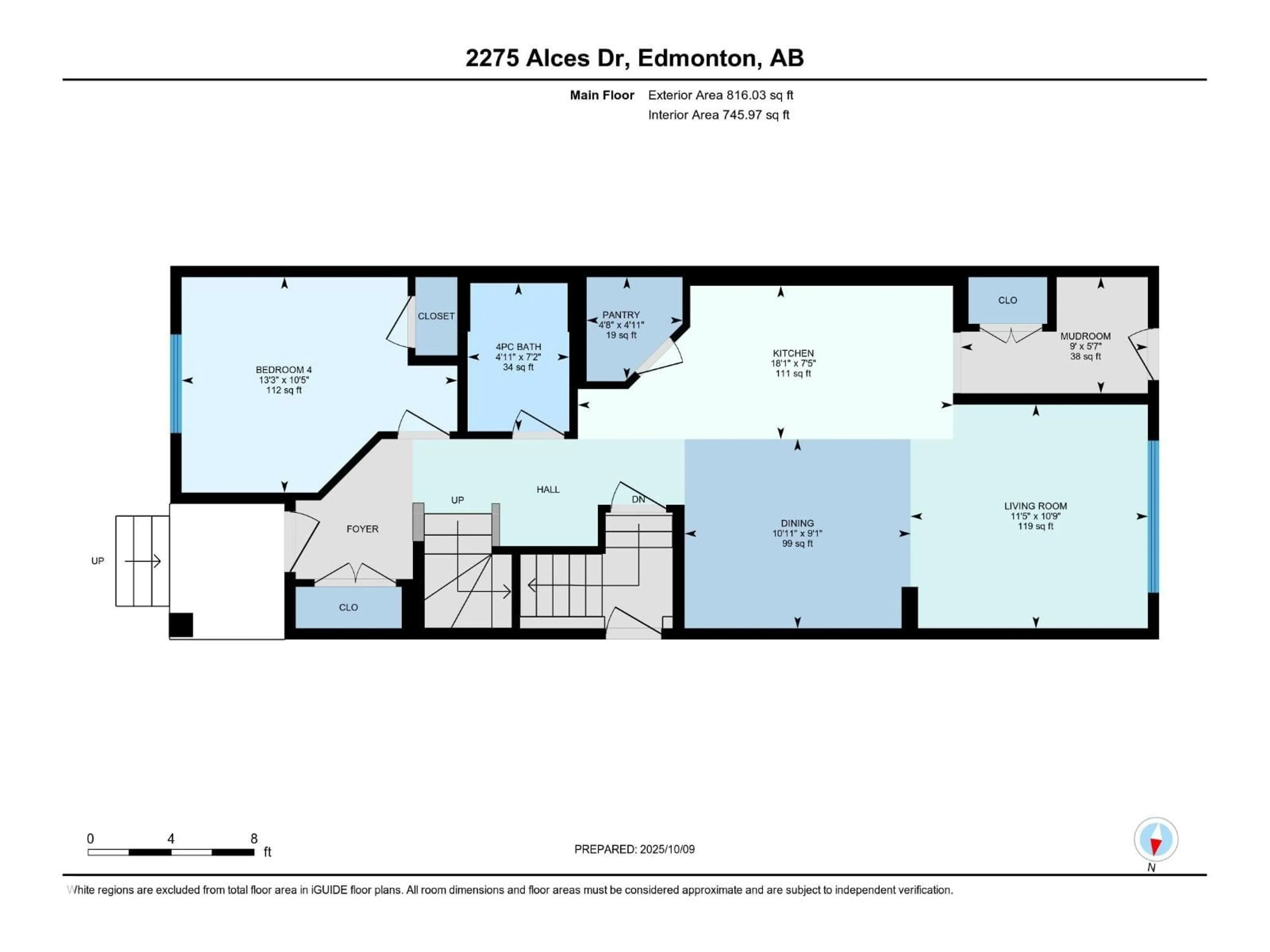 Floor plan for SW SW - 2275 ALCES DR, Edmonton Alberta T0T0T0