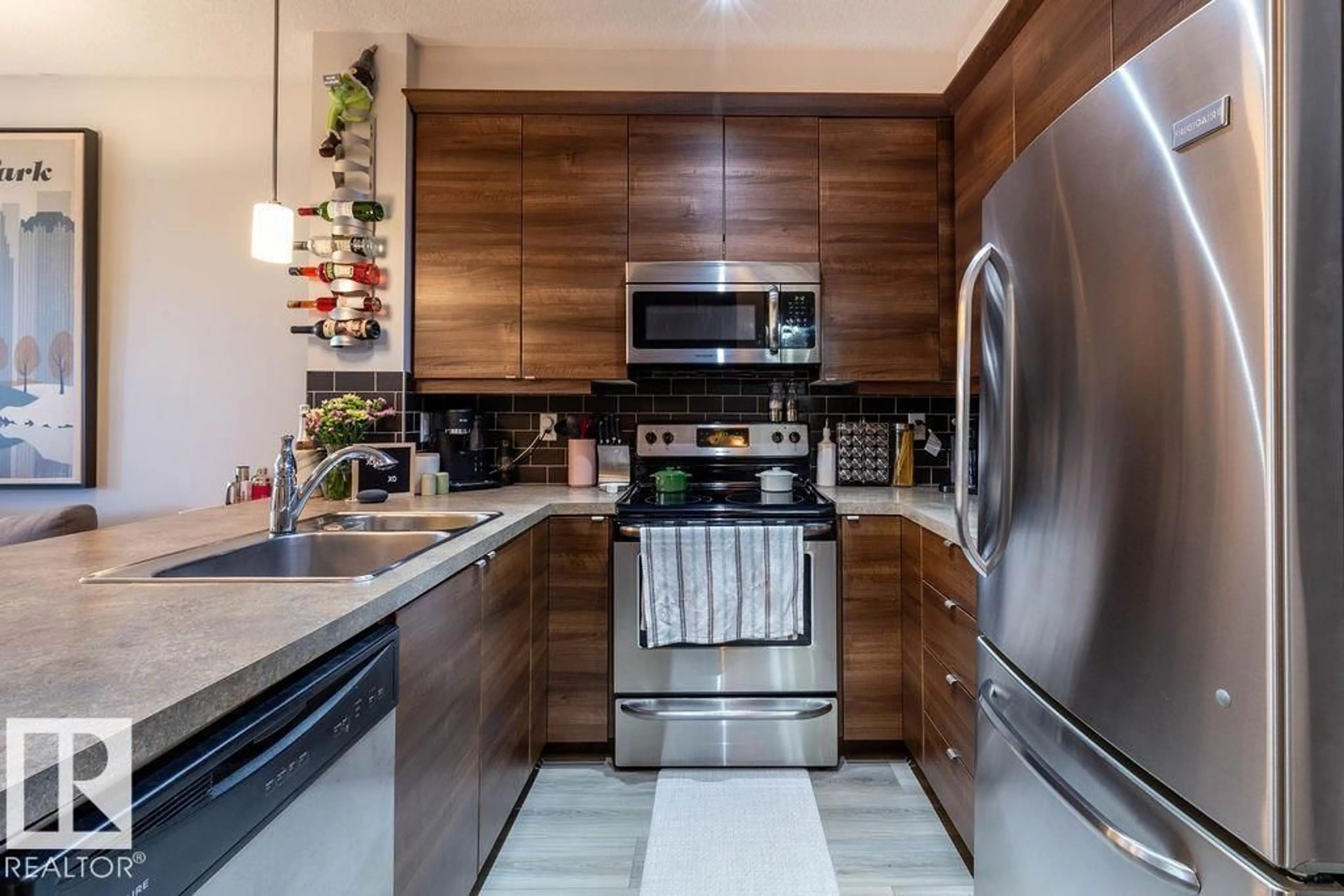 Contemporary kitchen, ceramic/tile floor for #301 - 2590 ANDERSON WY, Edmonton Alberta T6W0R2