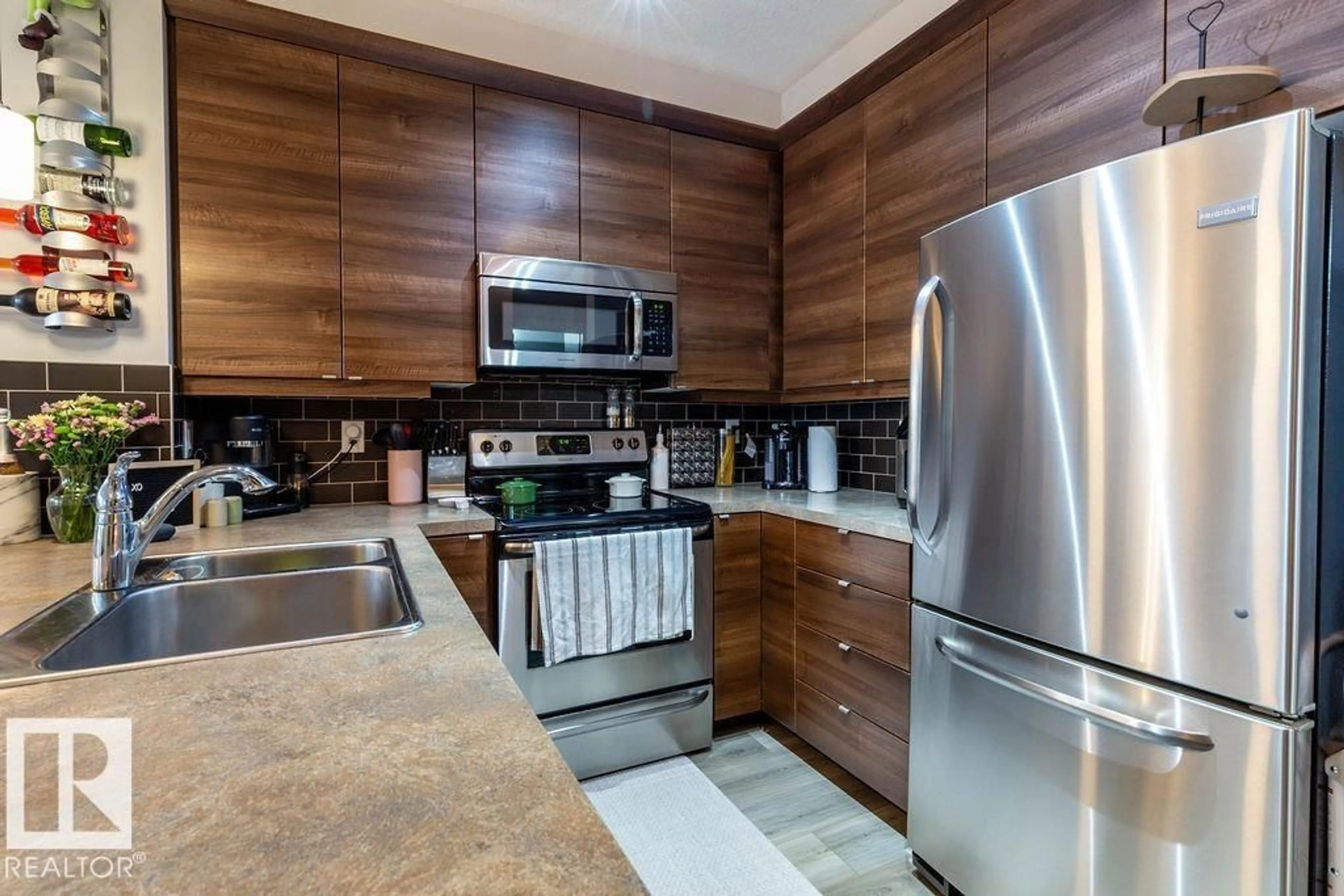 Contemporary kitchen, ceramic/tile floor for #301 - 2590 ANDERSON WY, Edmonton Alberta T6W0R2