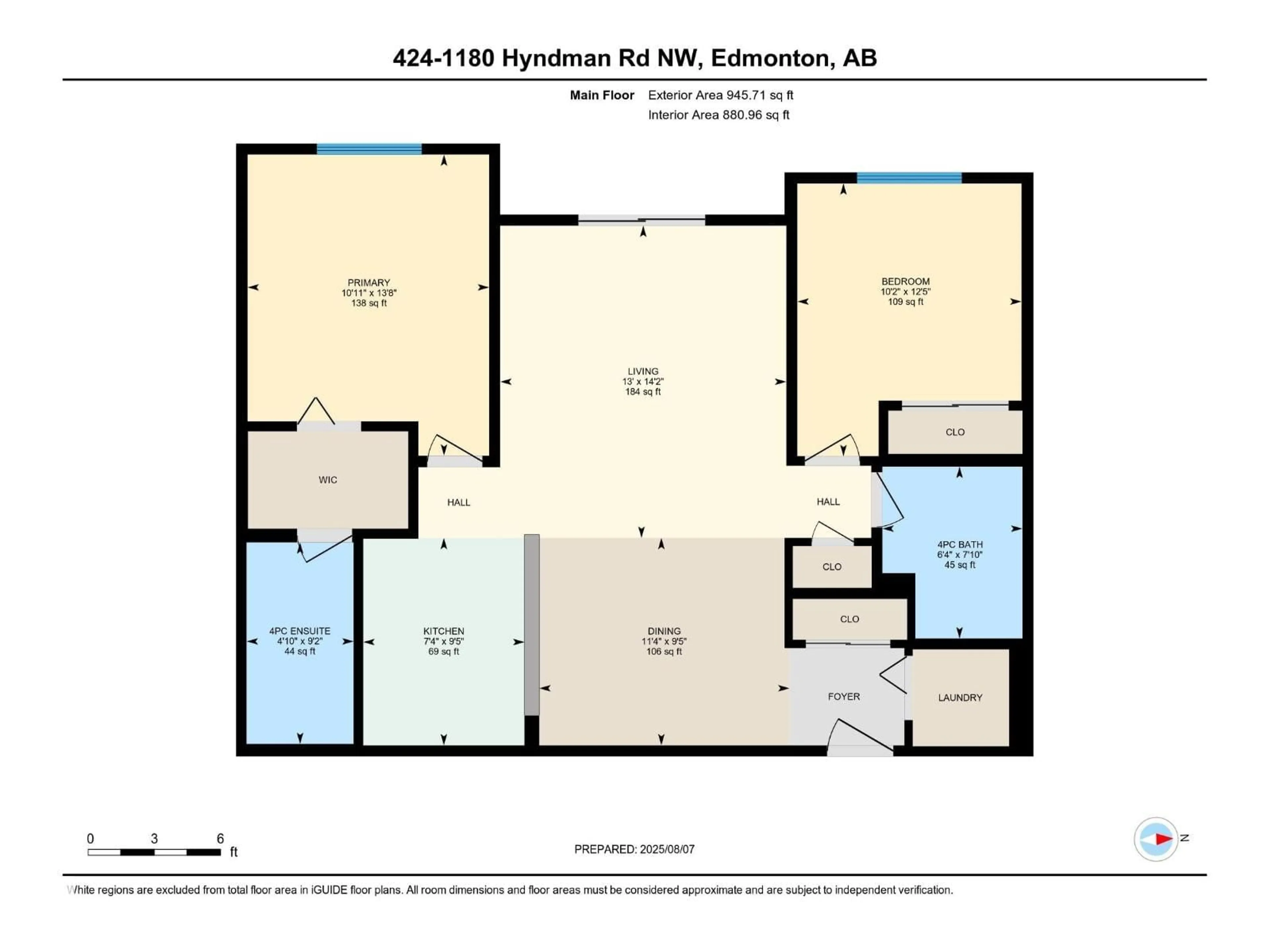 Floor plan for #424 - 1180 HYNDMAN ROAD, Edmonton Alberta T5A0P8