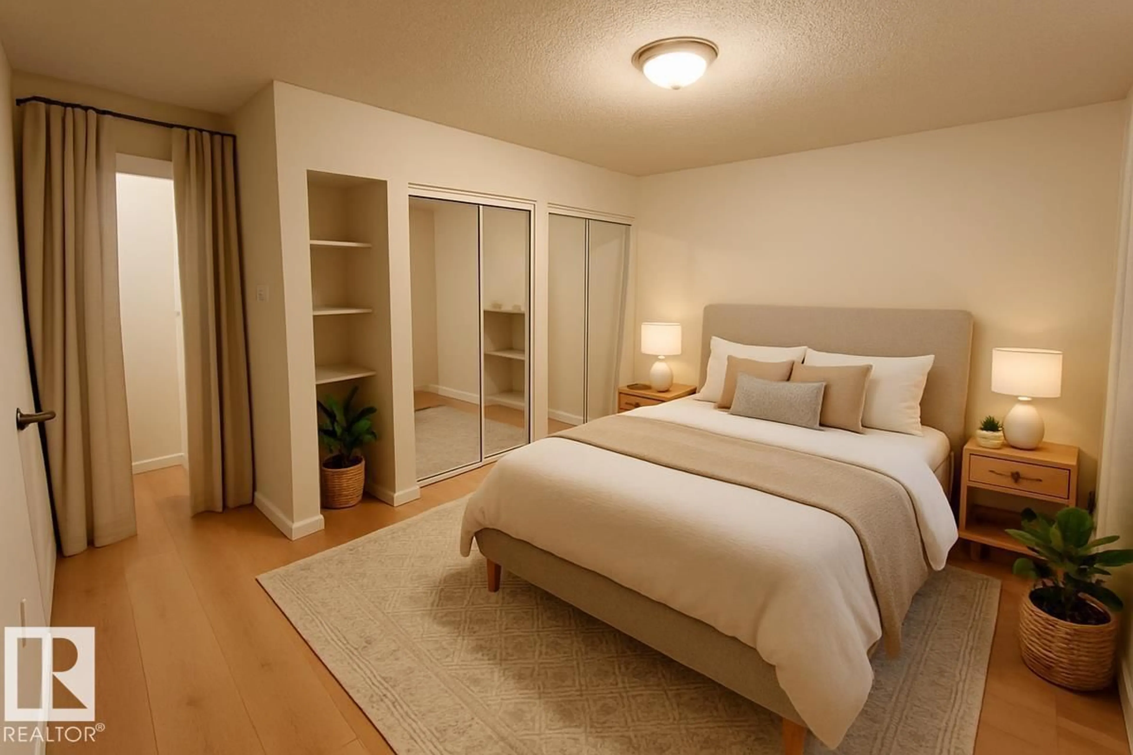 Bedroom with bed, unknown for #111 - 10529 93 ST, Edmonton Alberta T5H1X6