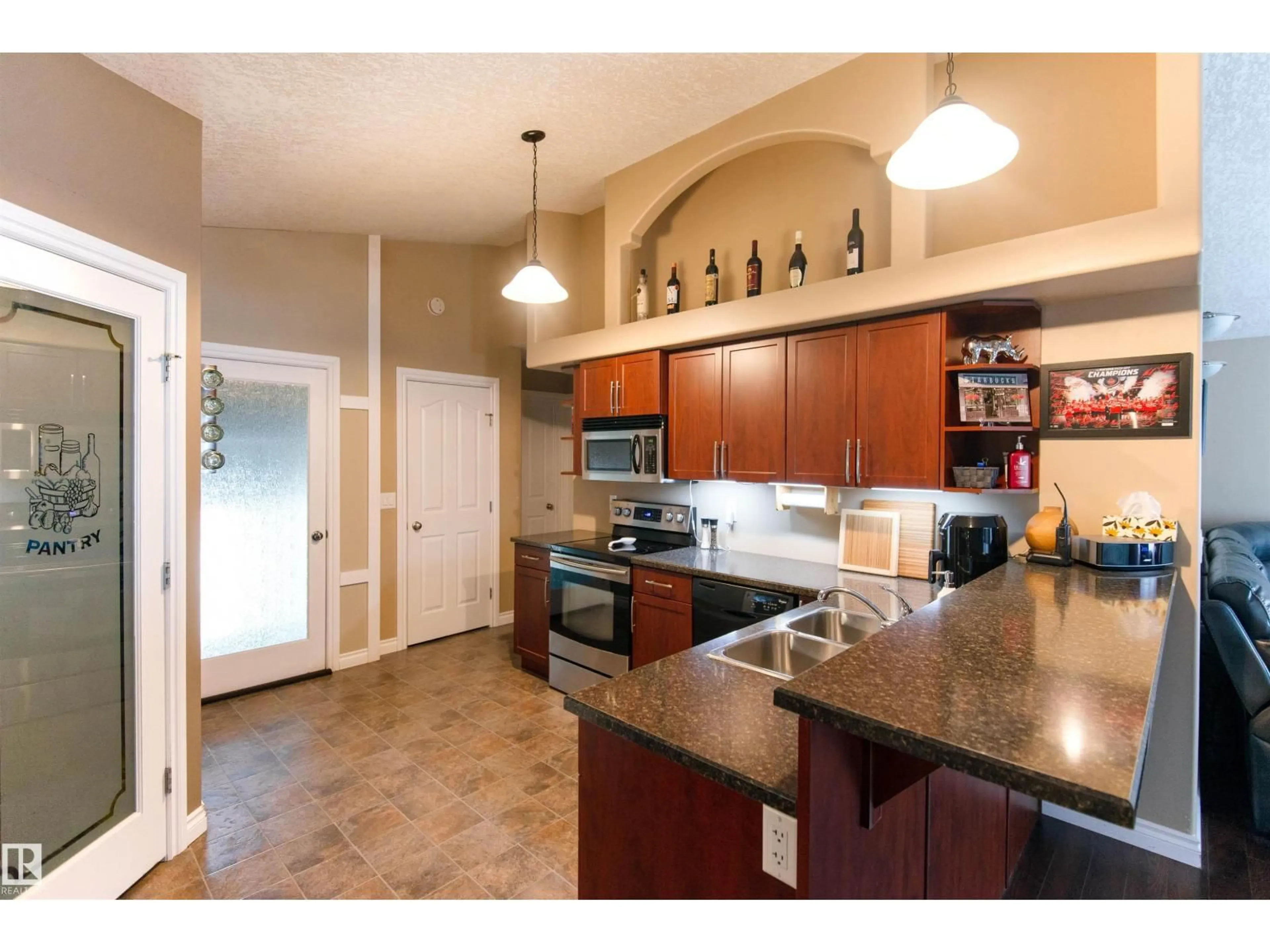 Open concept kitchen, ceramic/tile floor for 4820 51 ST, Ardmore Alberta T0A1H0