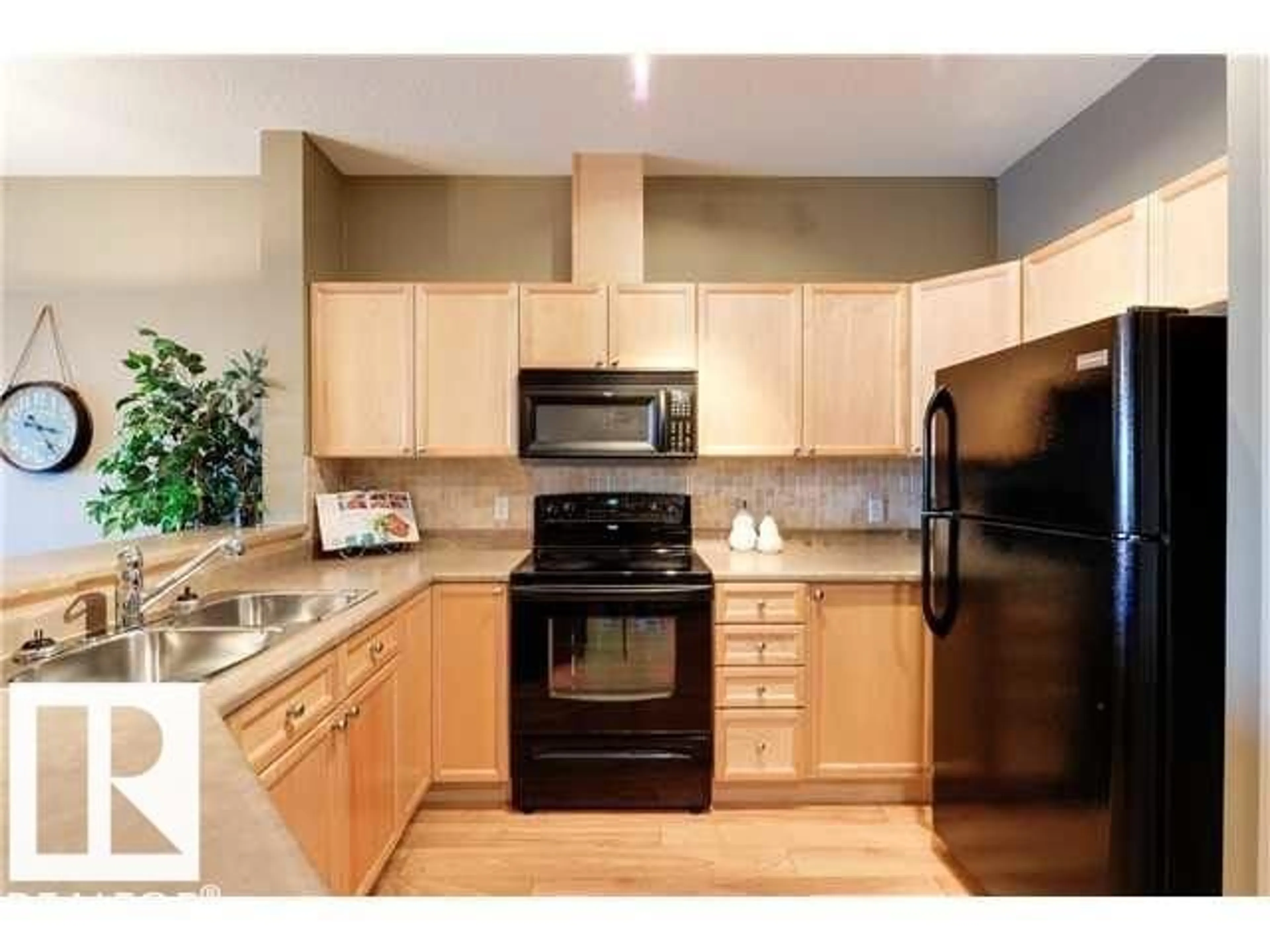 Standard kitchen, wood/laminate floor for #112 - 4312 139 AV, Edmonton Alberta T5Y3J4