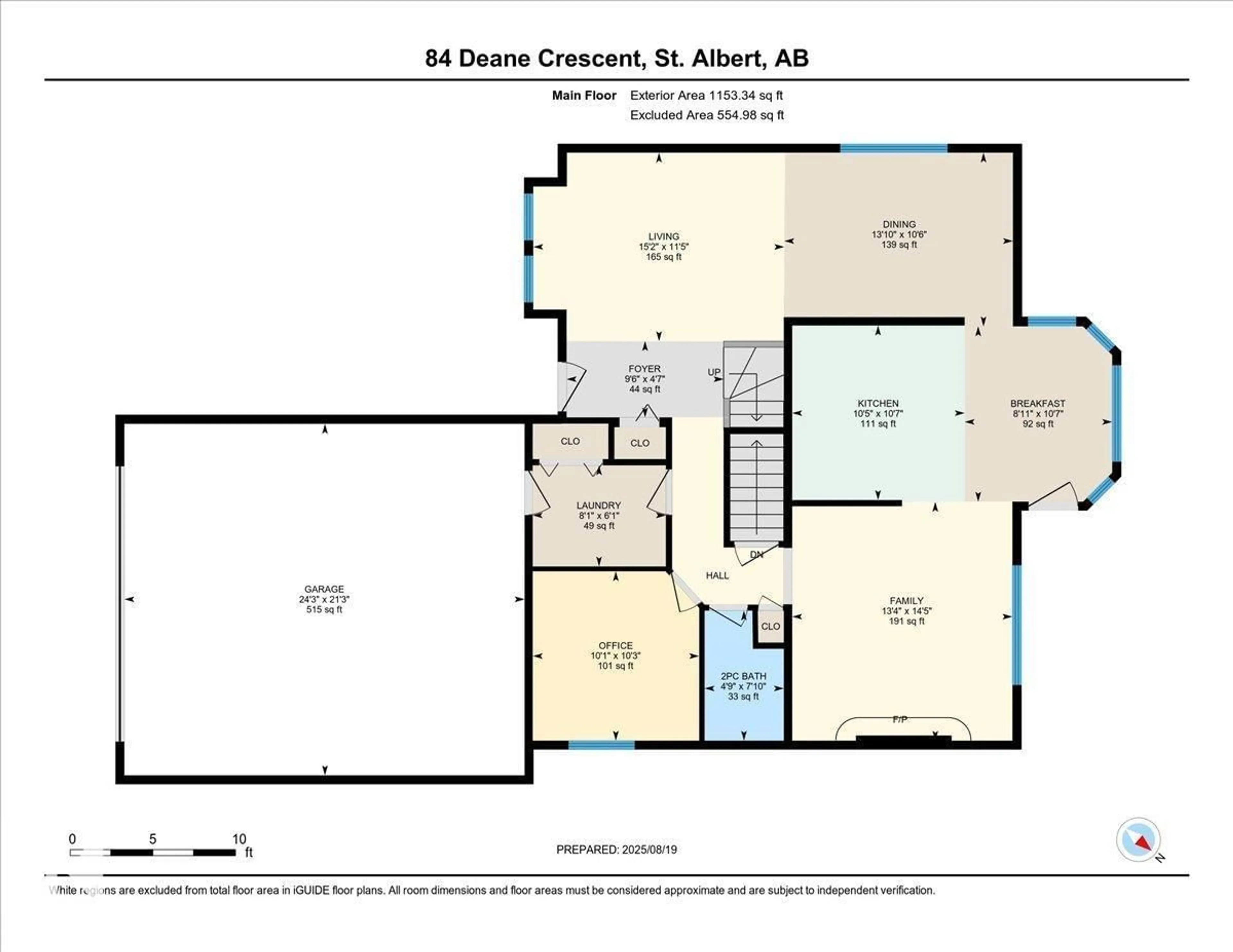 Floor plan for 84 DEANE CR, St. Albert Alberta T8N4Z9