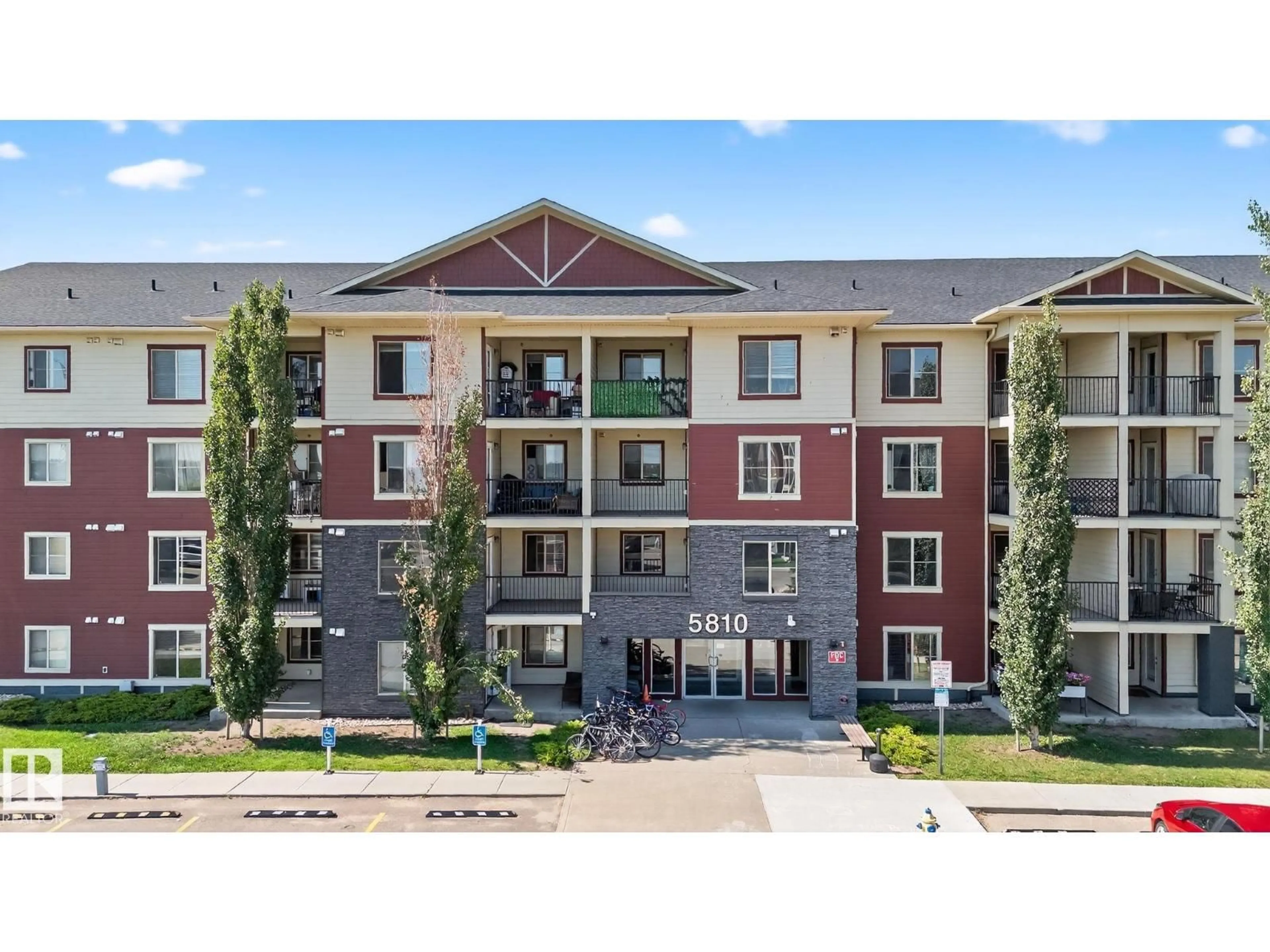 A pic from outside/outdoor area/front of a property/back of a property/a pic from drone, building for #208 - 5810 MULLEN PL, Edmonton Alberta T6R0W3