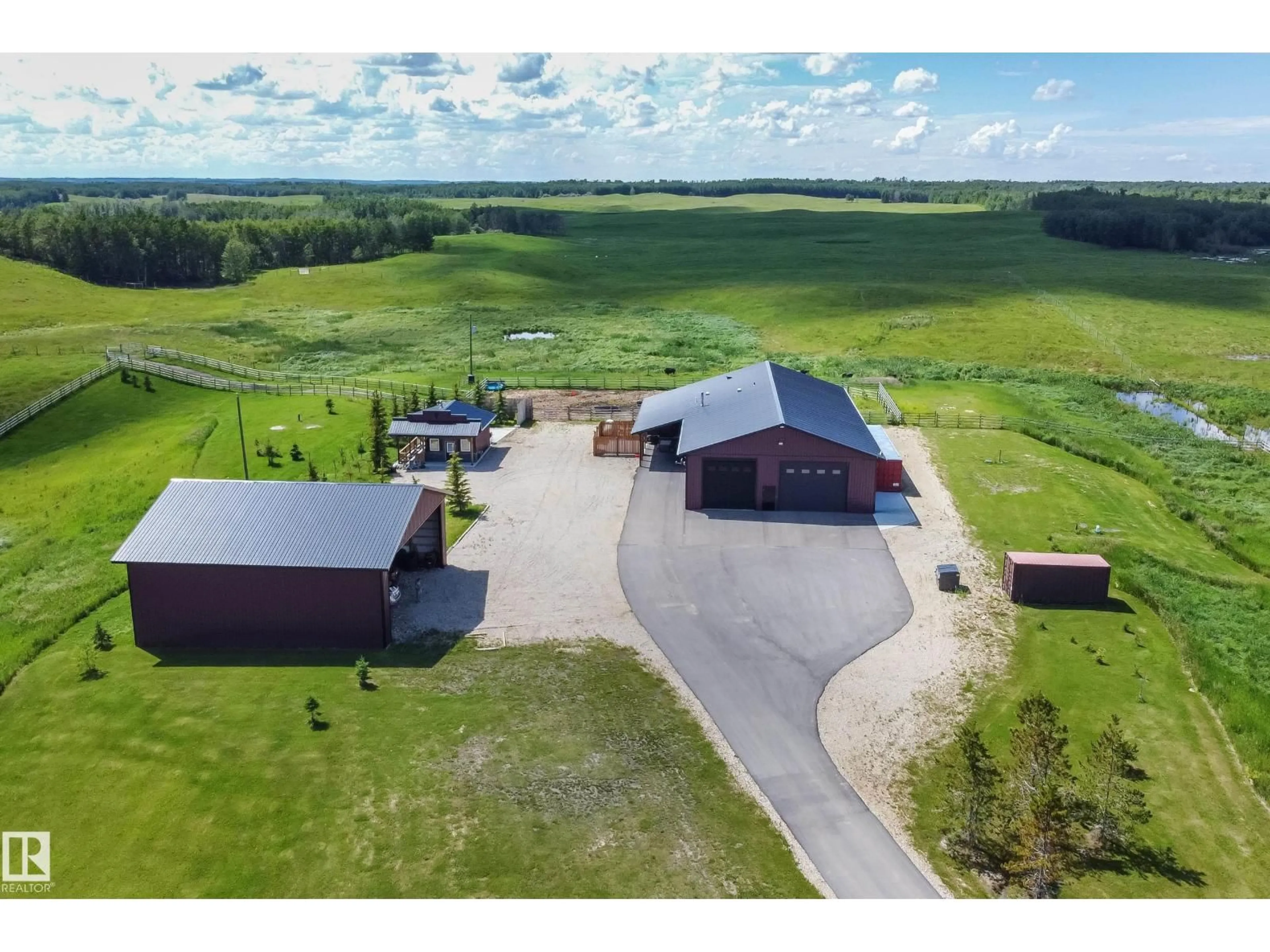 A pic from outside/outdoor area/front of a property/back of a property/a pic from drone, building for 52430 RR 192, Rural Beaver County Alberta T0B4J5