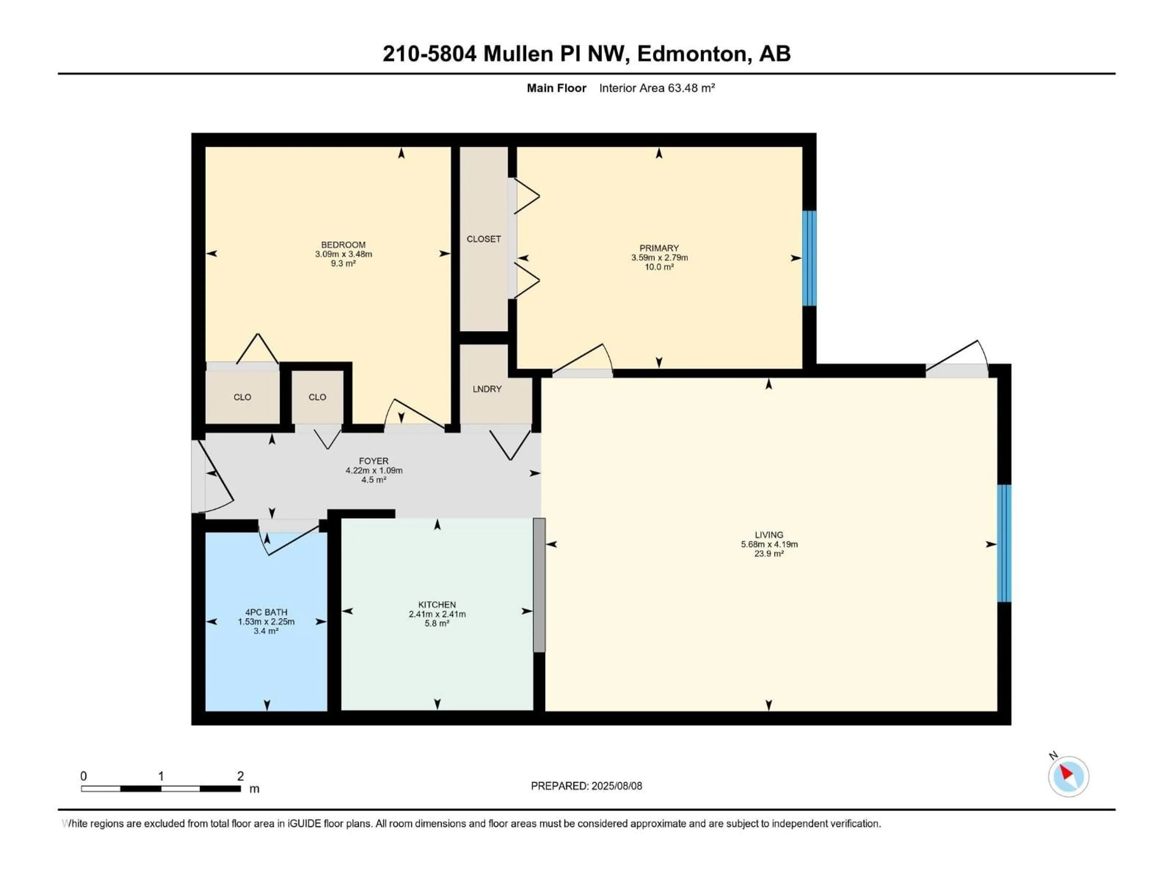 Floor plan for 5804 - 210 MULLEN PL, Edmonton Alberta T6R0W3