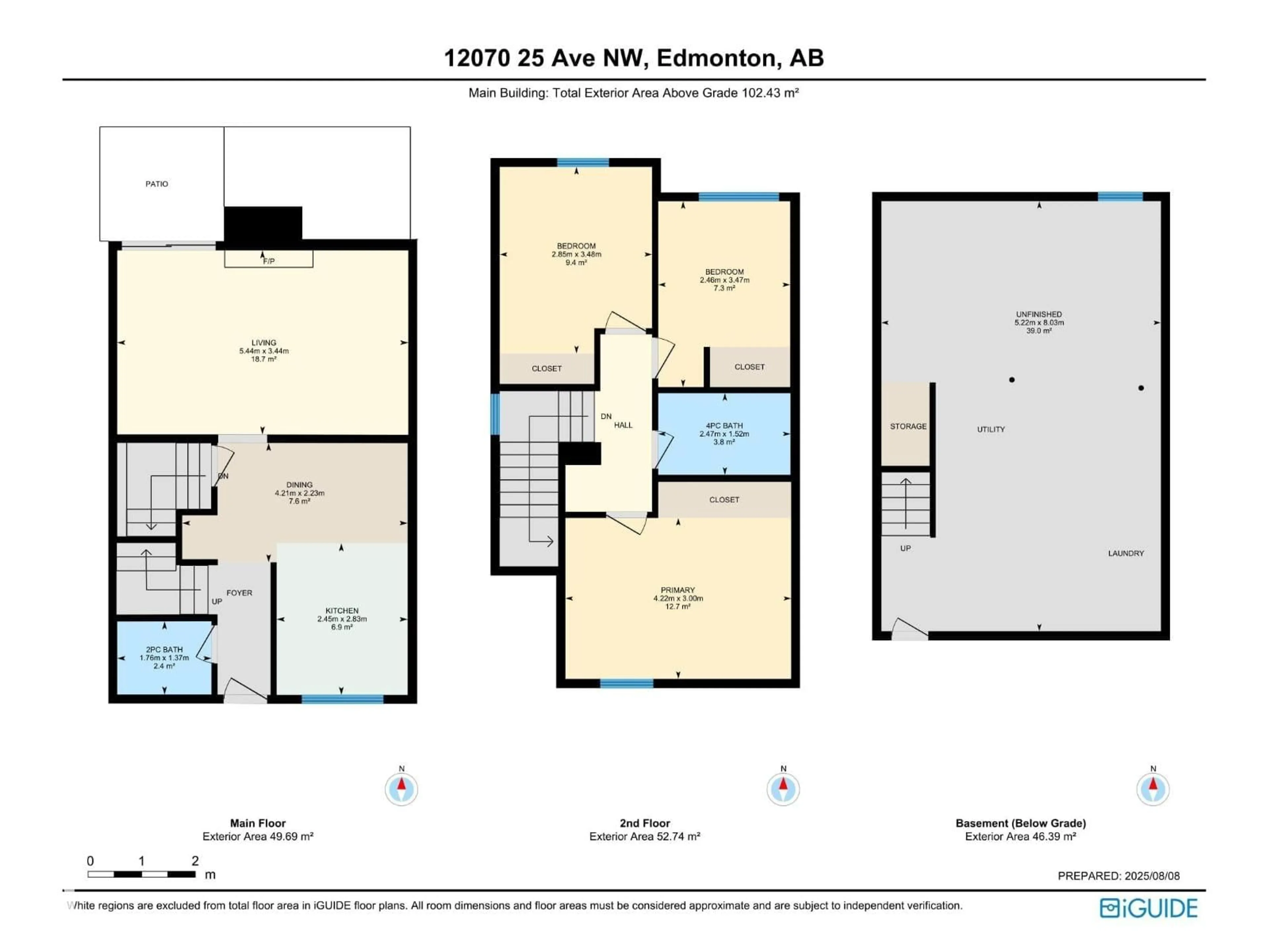 Floor plan for 12070 25 AV, Edmonton Alberta T6J4L3