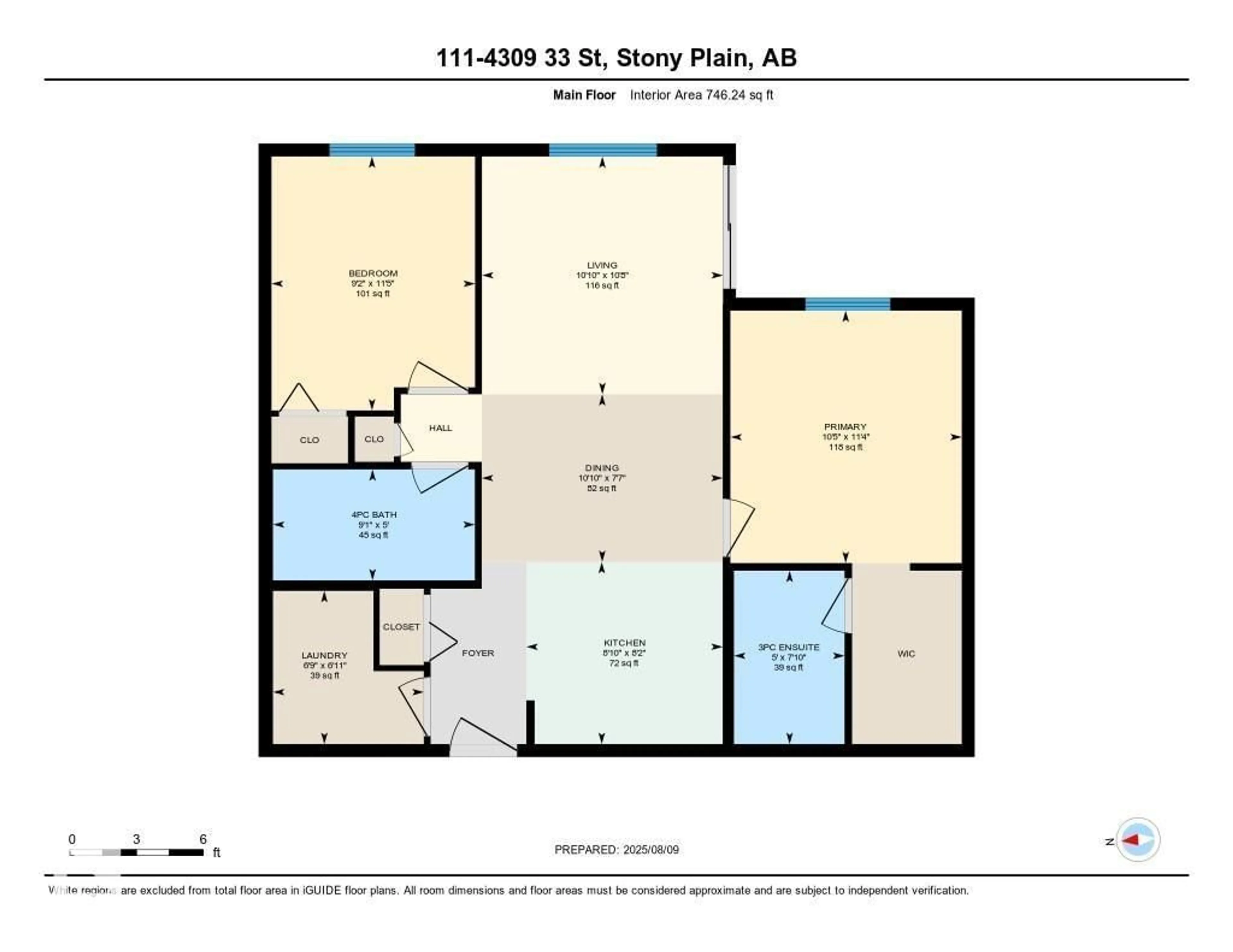 Floor plan for #111 - 4309 33 ST, Stony Plain Alberta T7Z0C4
