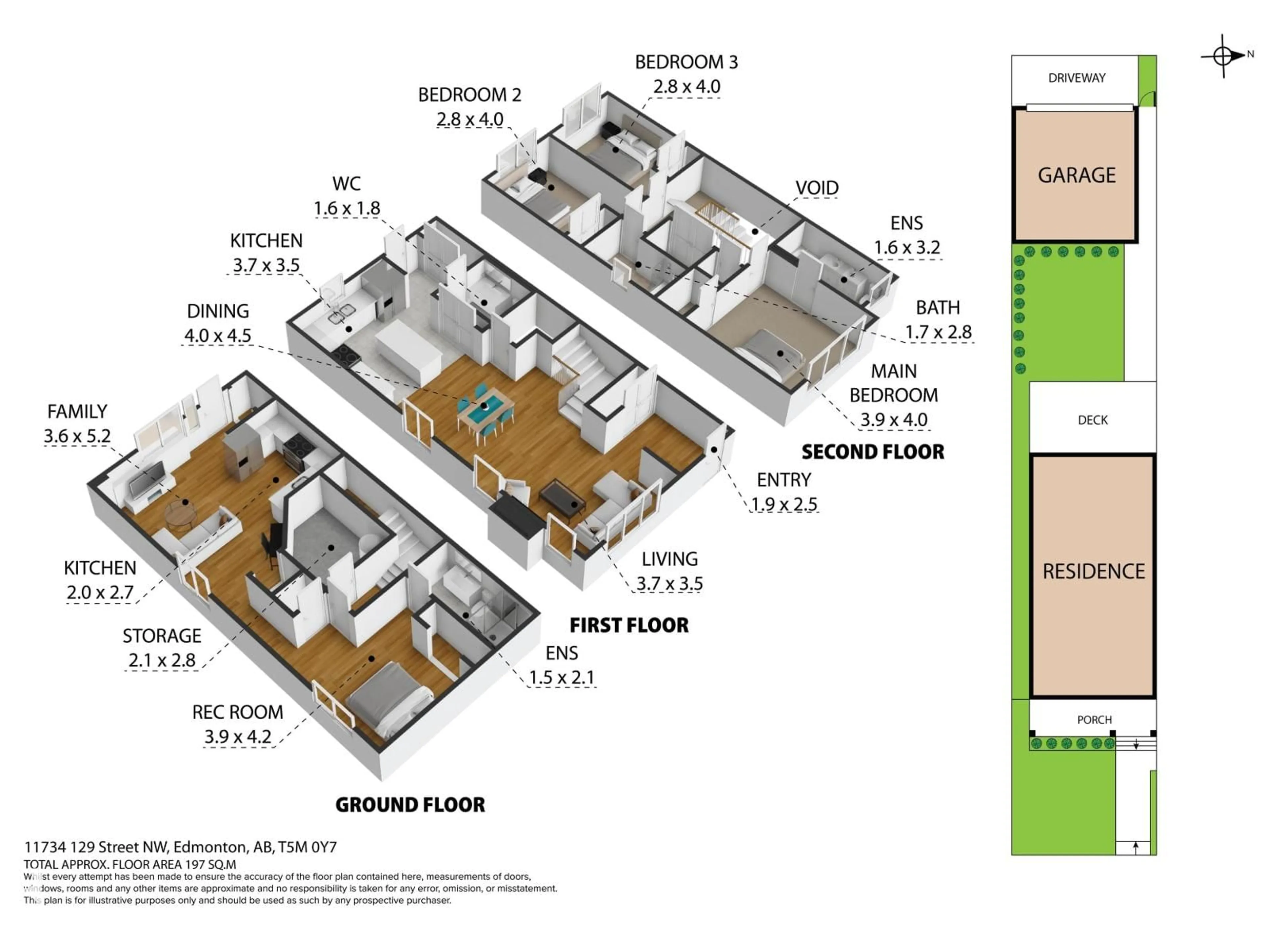 Floor plan for 11734 129 ST NW, Edmonton Alberta T5M0Y7