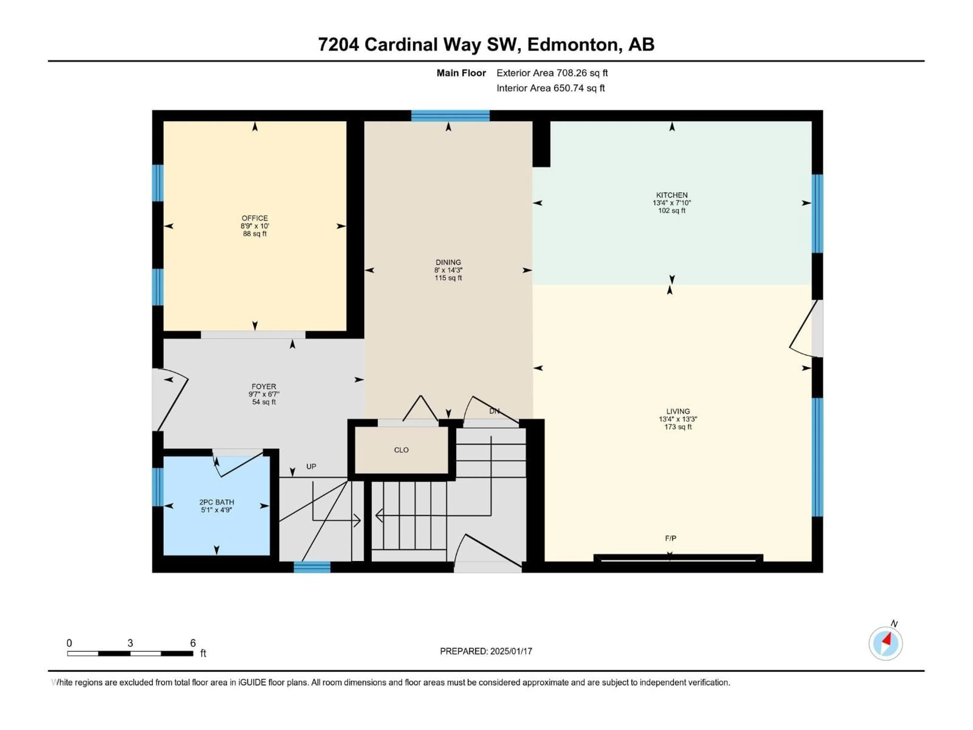 Floor plan for SW - 7204 CARDINAL WY, Edmonton Alberta T6W2Y5