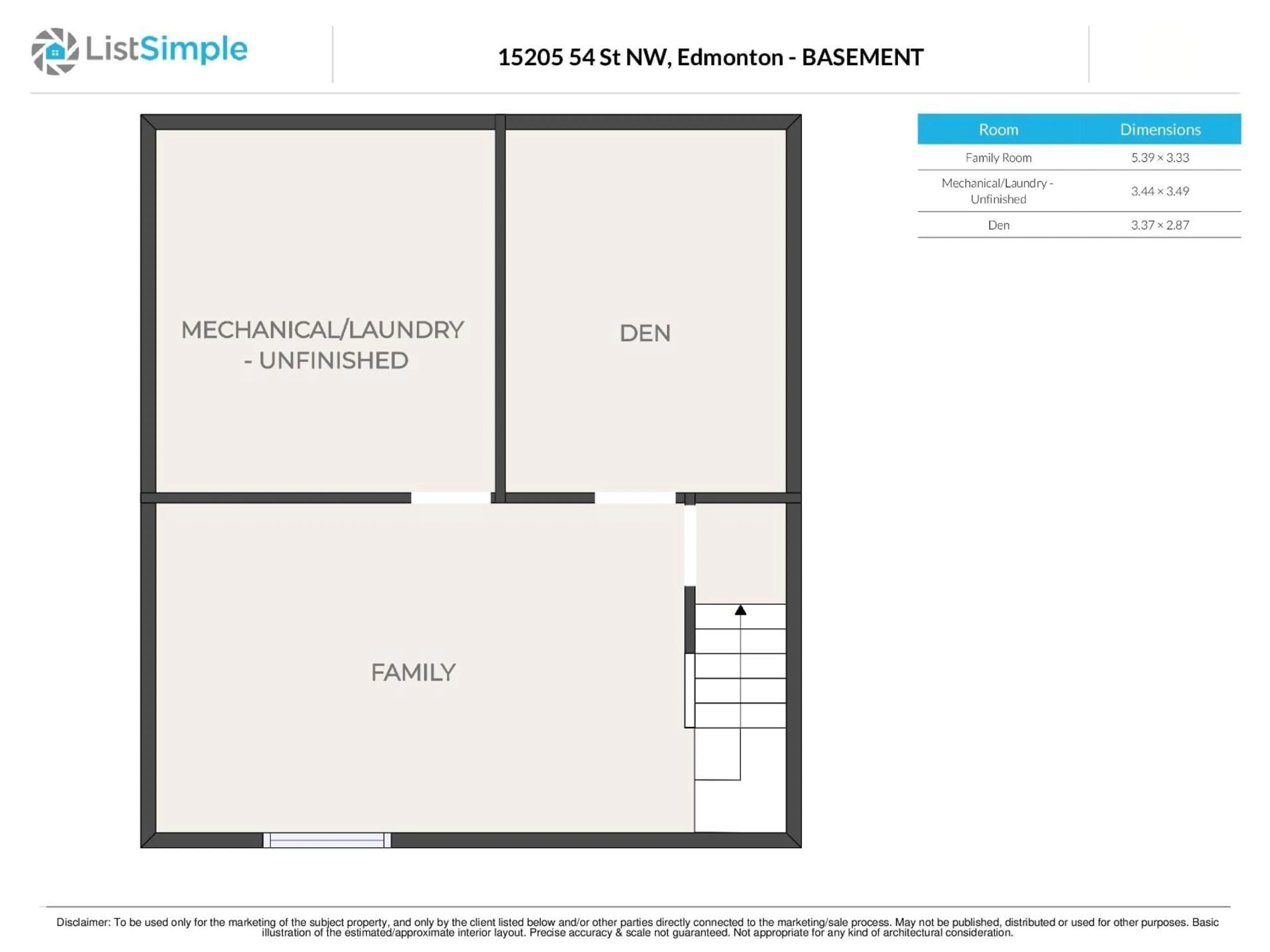Floor plan for 15205 54 ST, Edmonton Alberta T5A3N9