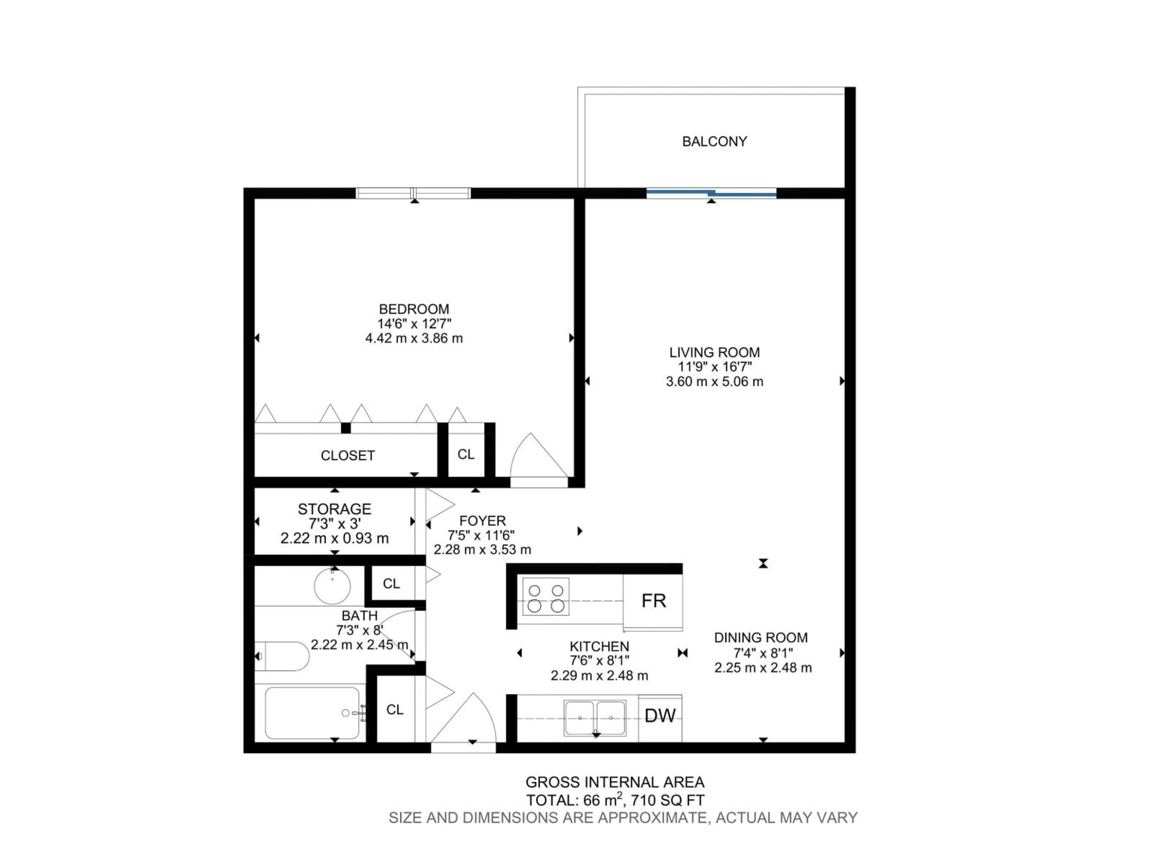 Floor plan for #305 - 10529 93 ST, Edmonton Alberta T5H1X6