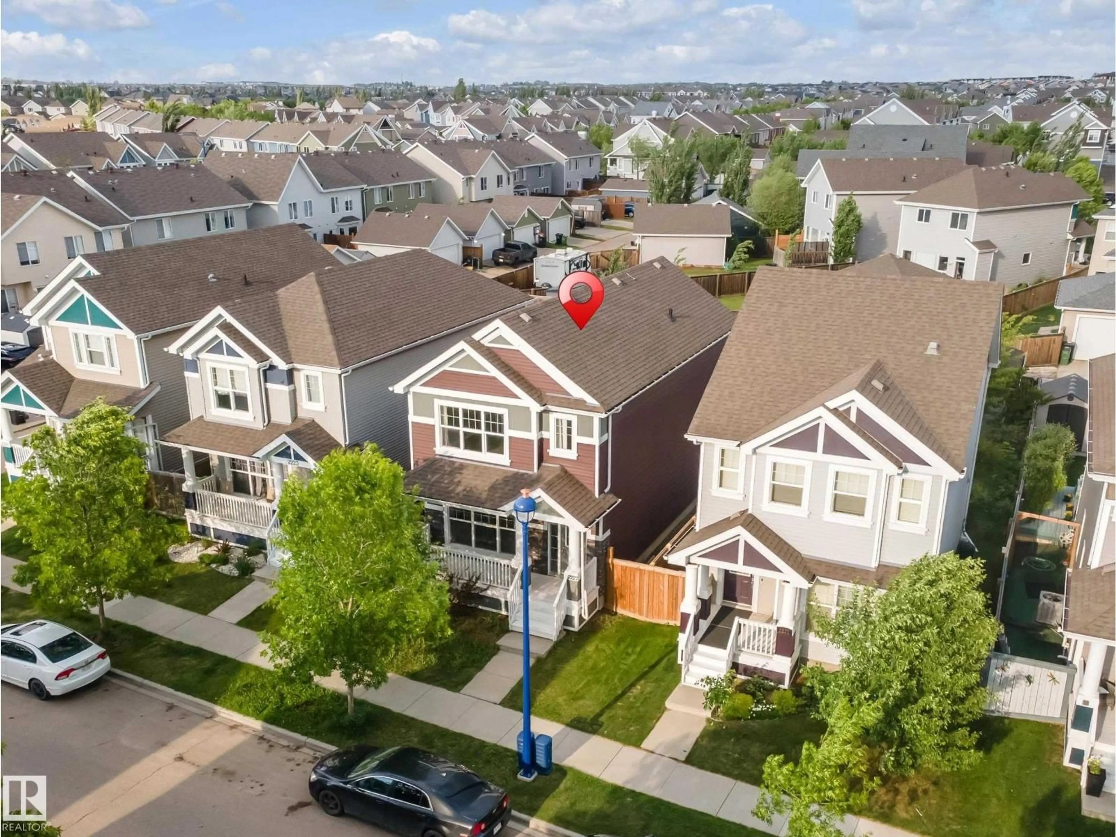 A pic from outside/outdoor area/front of a property/back of a property/a pic from drone, city buildings view from balcony for SW - 2227 74 ST, Edmonton Alberta T6X0V6