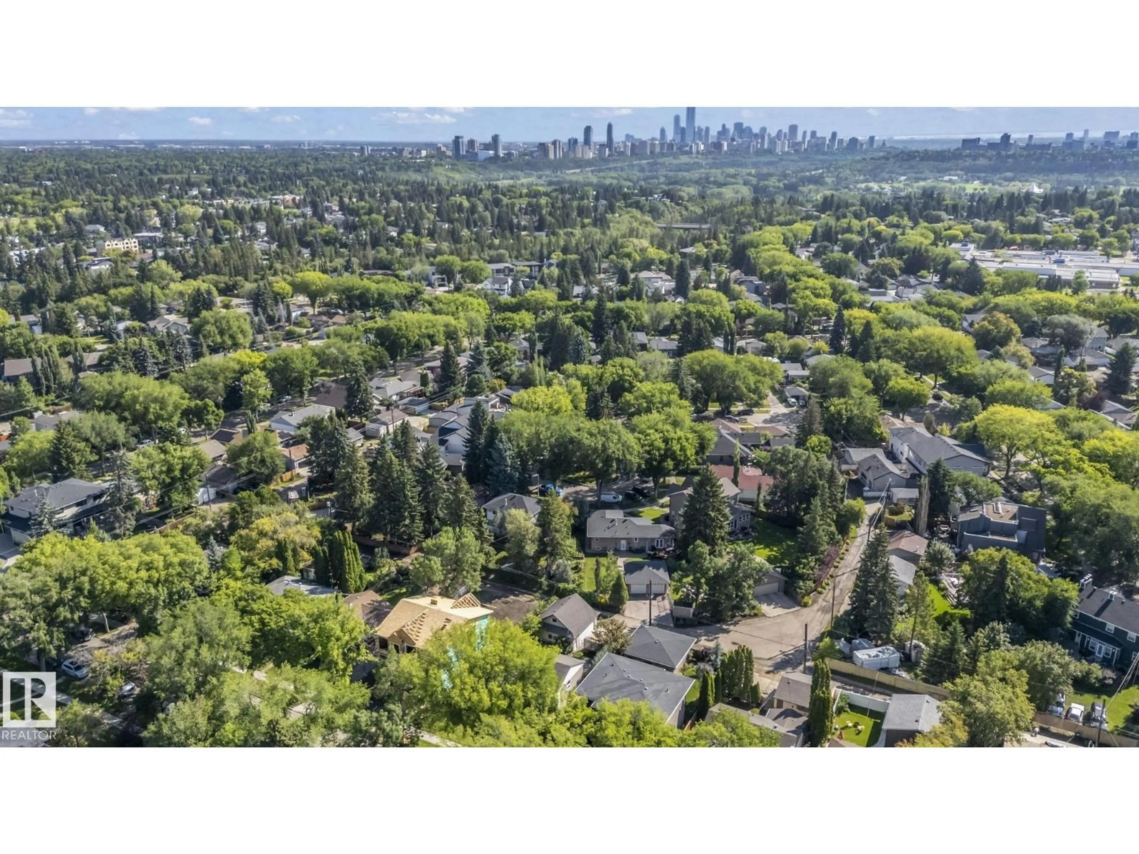 A pic from outside/outdoor area/front of a property/back of a property/a pic from drone, city buildings view from balcony for 9239 148 ST, Edmonton Alberta T5R1A4