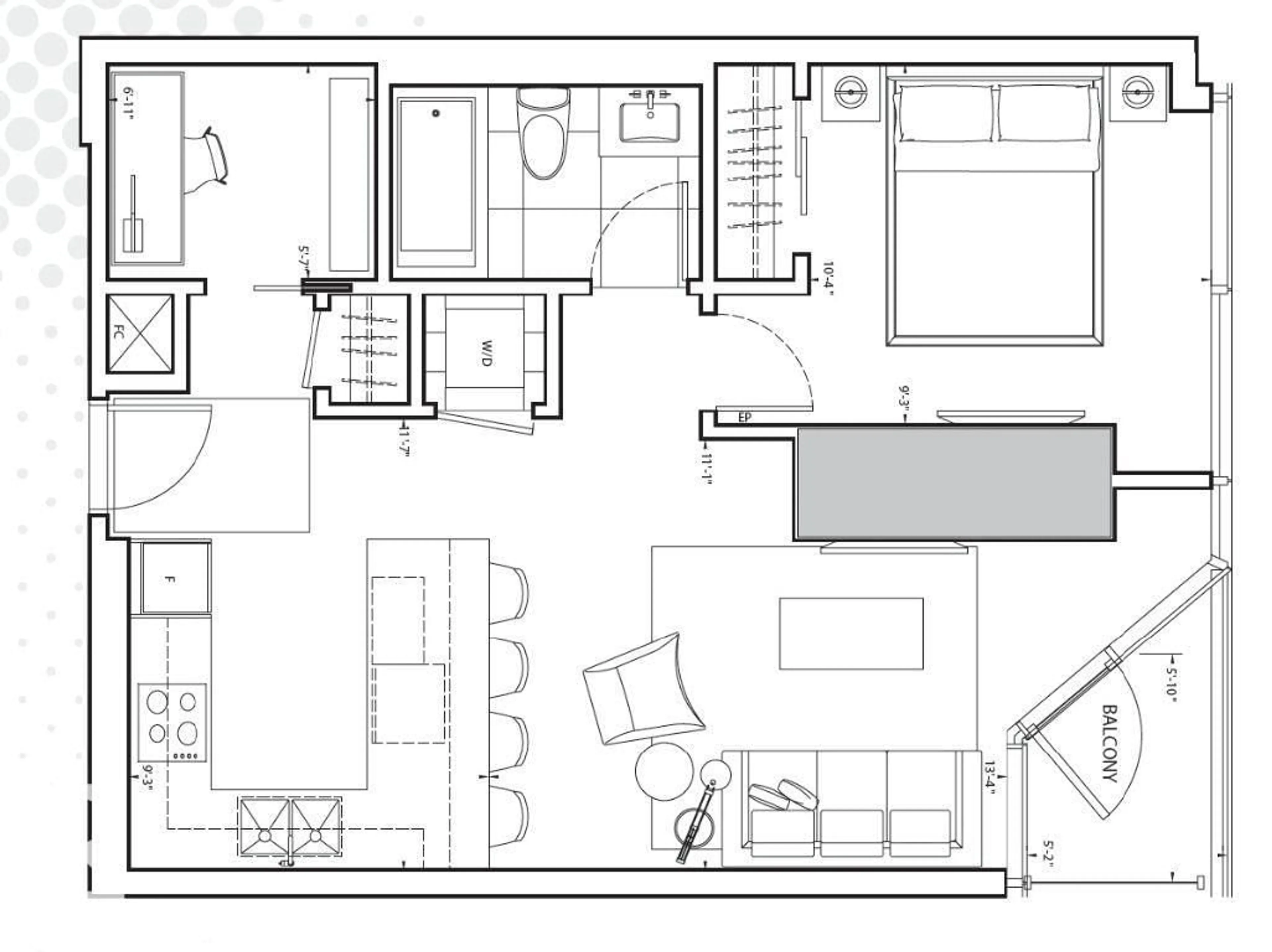 Floor plan for 10360 - 3704 102 ST, Edmonton Alberta T5J0K6