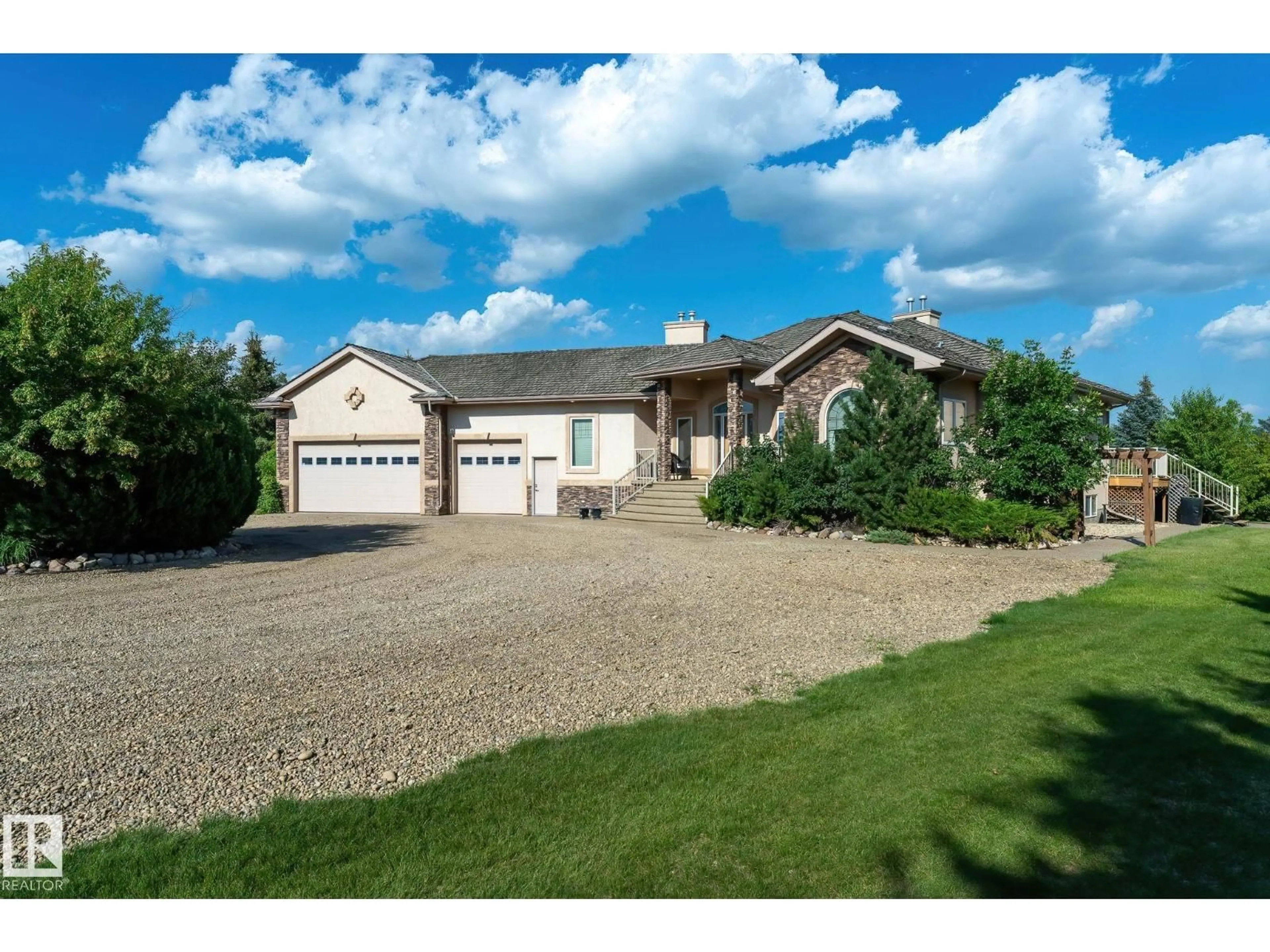 A pic from outside/outdoor area/front of a property/back of a property/a pic from drone, street for 54115 RANGE ROAD 263, Rural Sturgeon County Alberta T8T1A9
