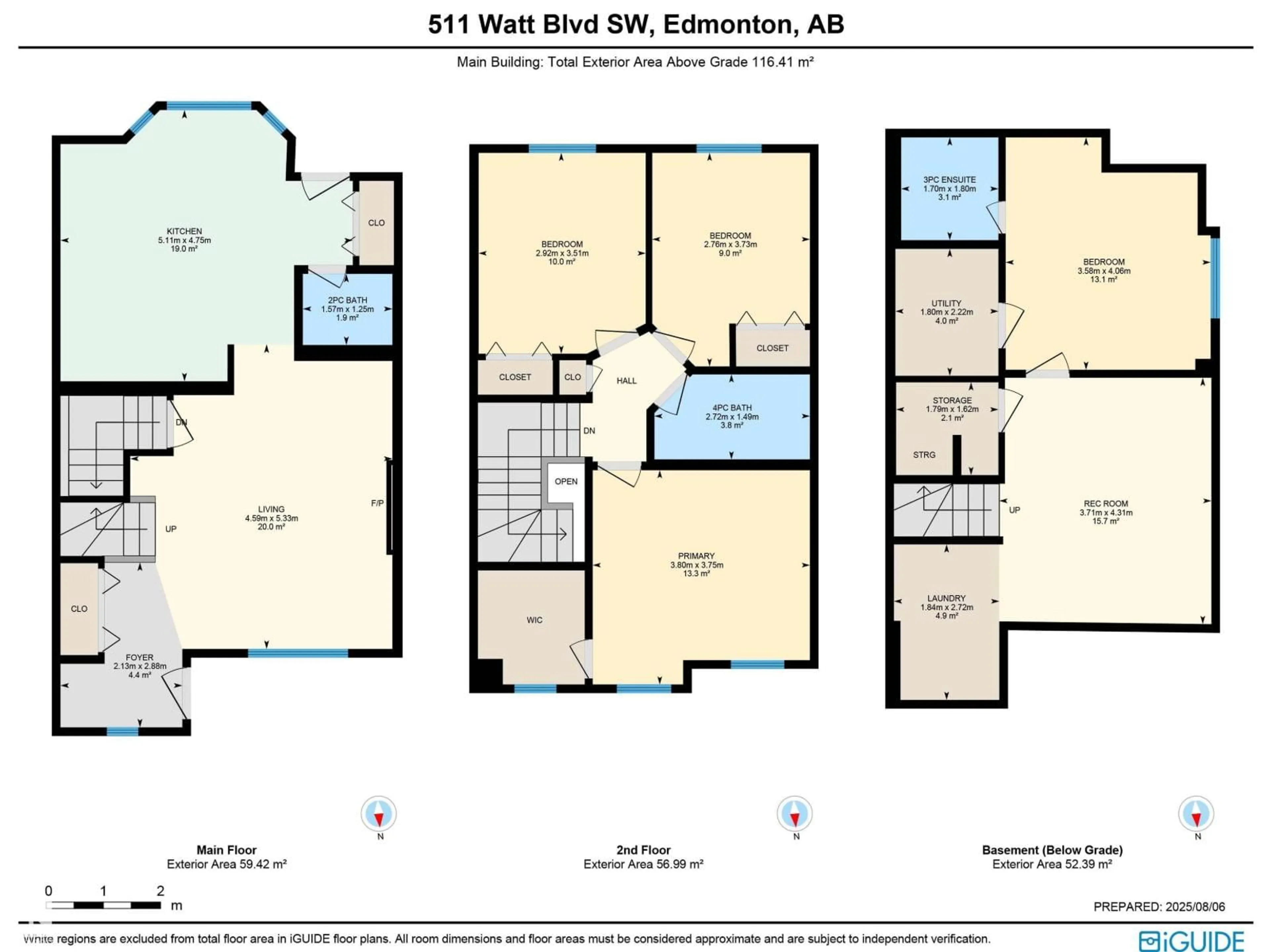 Floor plan for 511 WATT BV, Edmonton Alberta T6X0V8