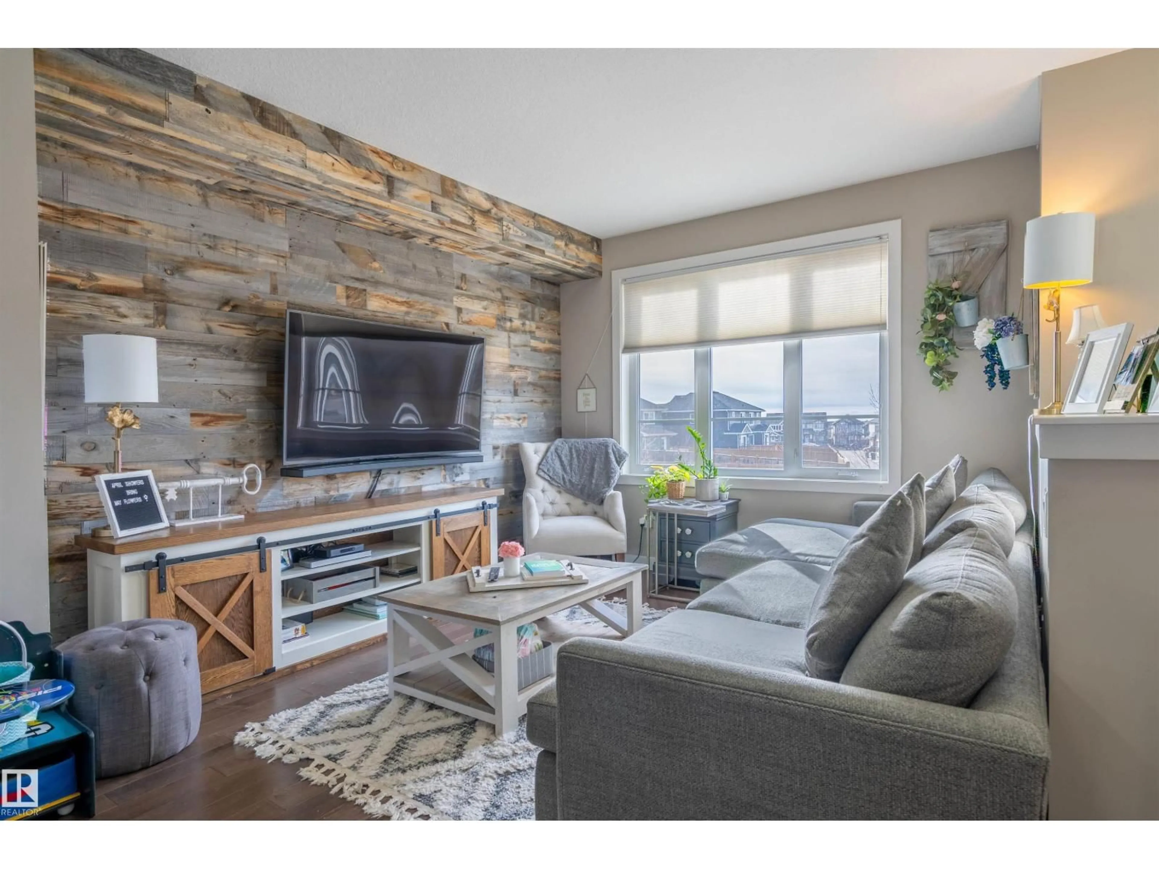Living room with furniture, wood/laminate floor for #2 - 1480 WATT DR, Edmonton Alberta T6X1T1