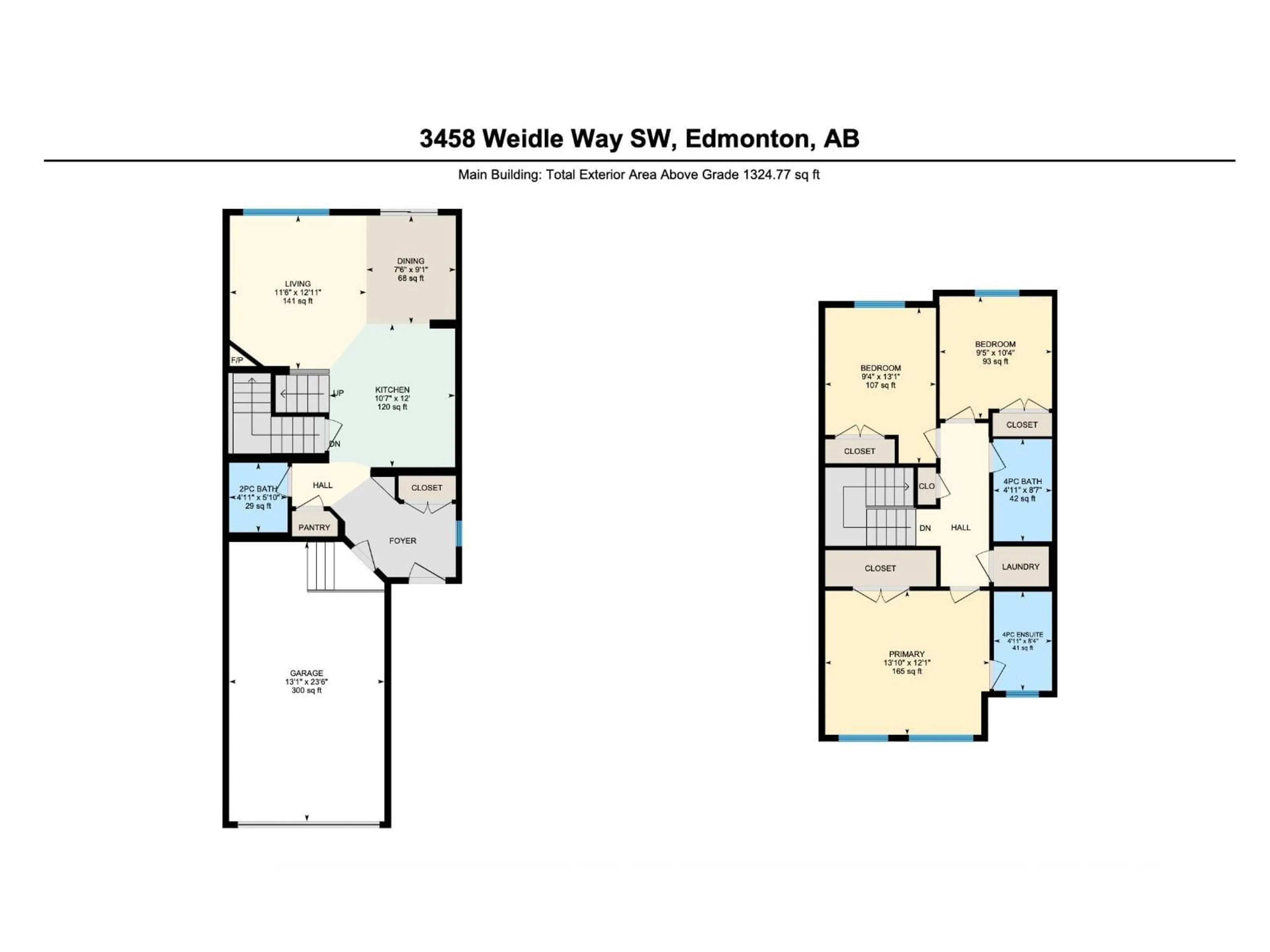 Floor plan for 3458 WEIDLE WY, Edmonton Alberta T6X1Z4