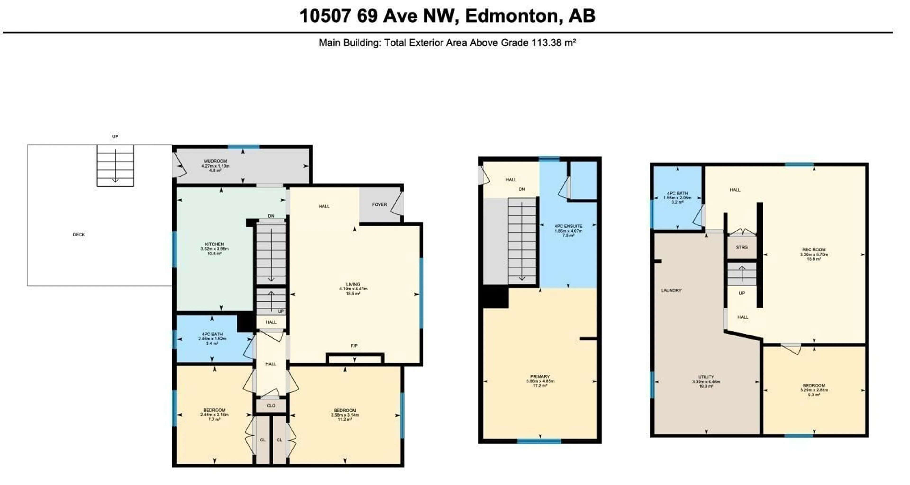 Floor plan for 10507 69 AV, Edmonton Alberta T6H2C5