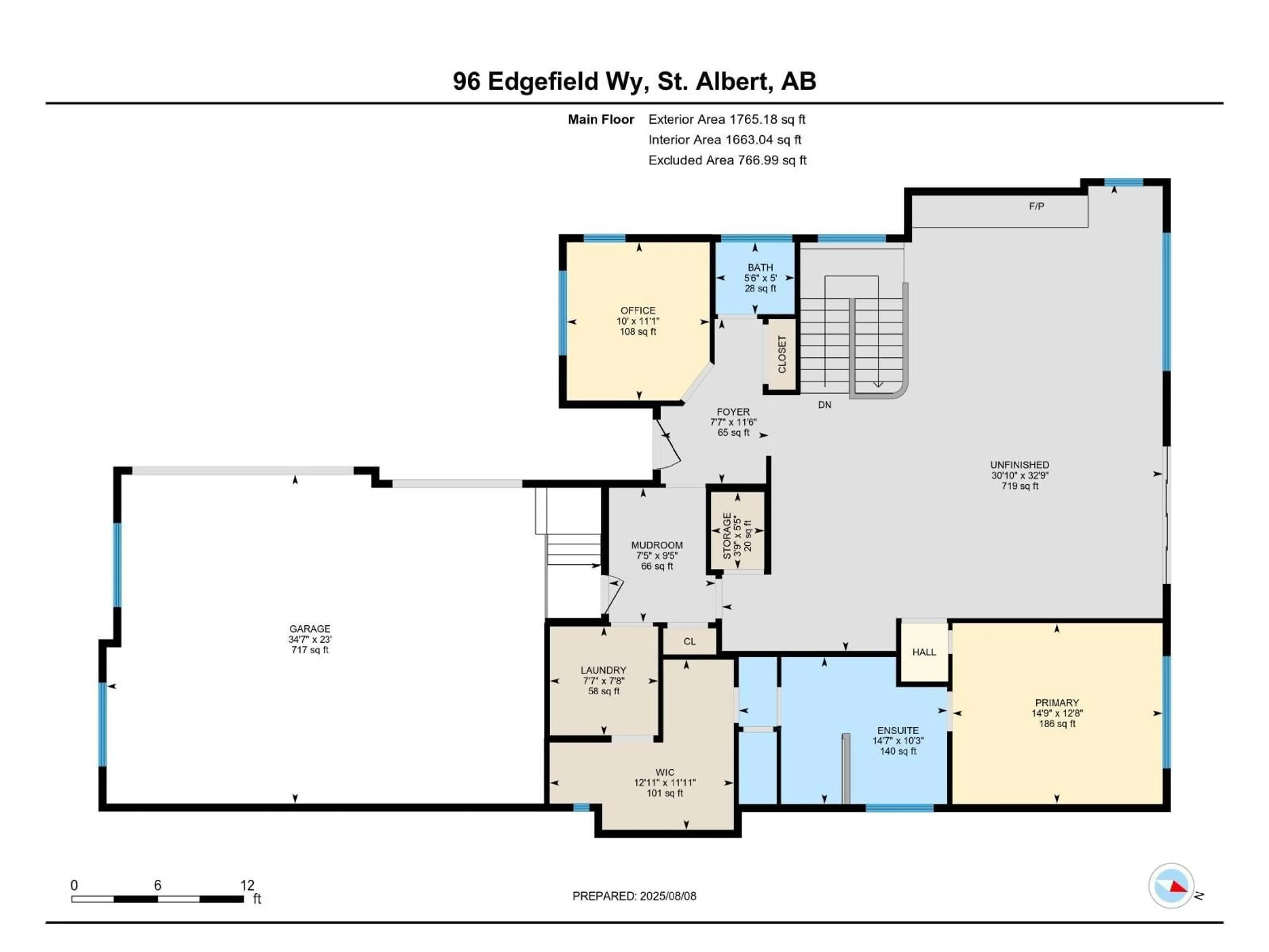 Floor plan for 96 EDGEFIELD WY, St. Albert Alberta T8N8A7