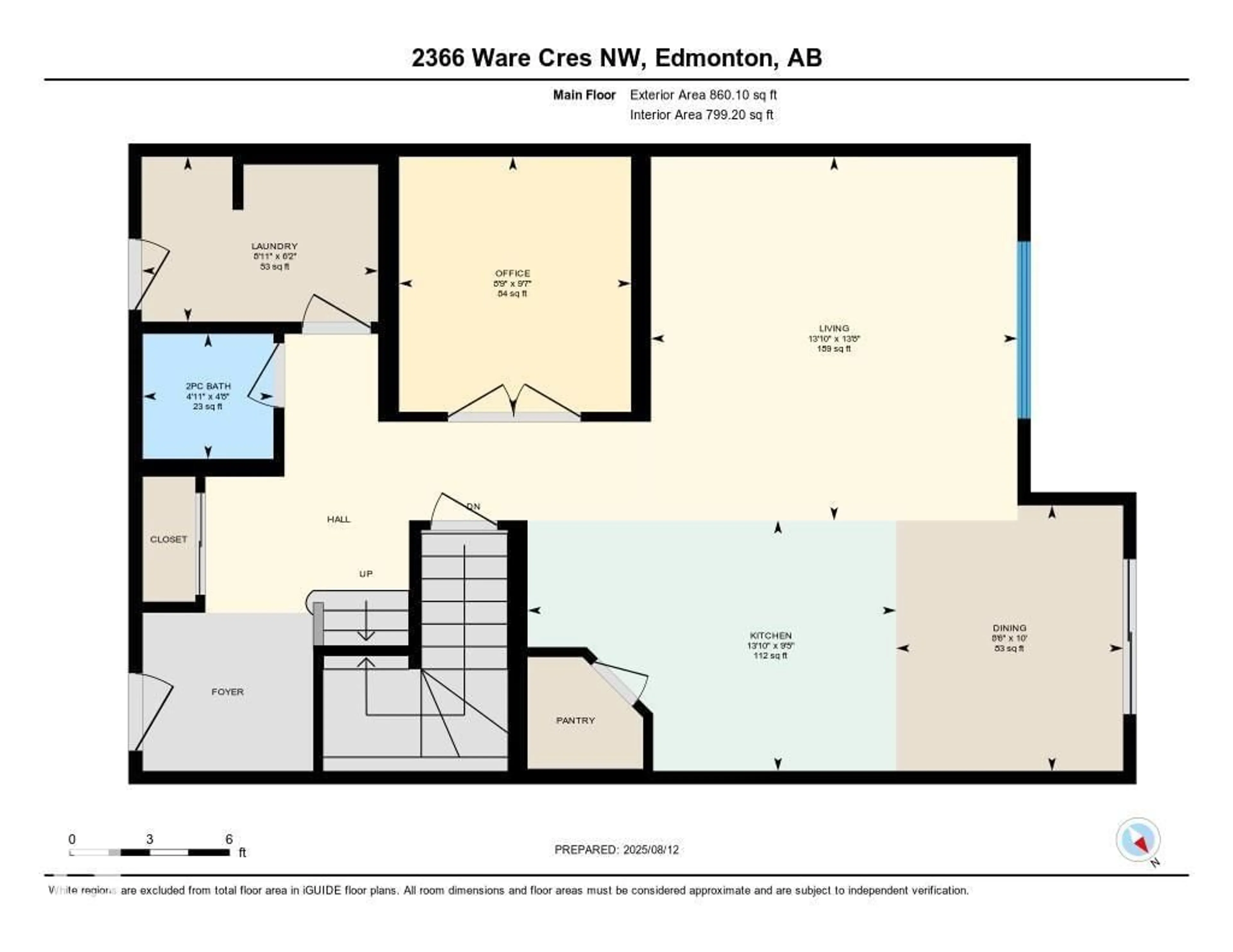 Floor plan for SW - 2366 WARE CR, Edmonton Alberta T6W0S4