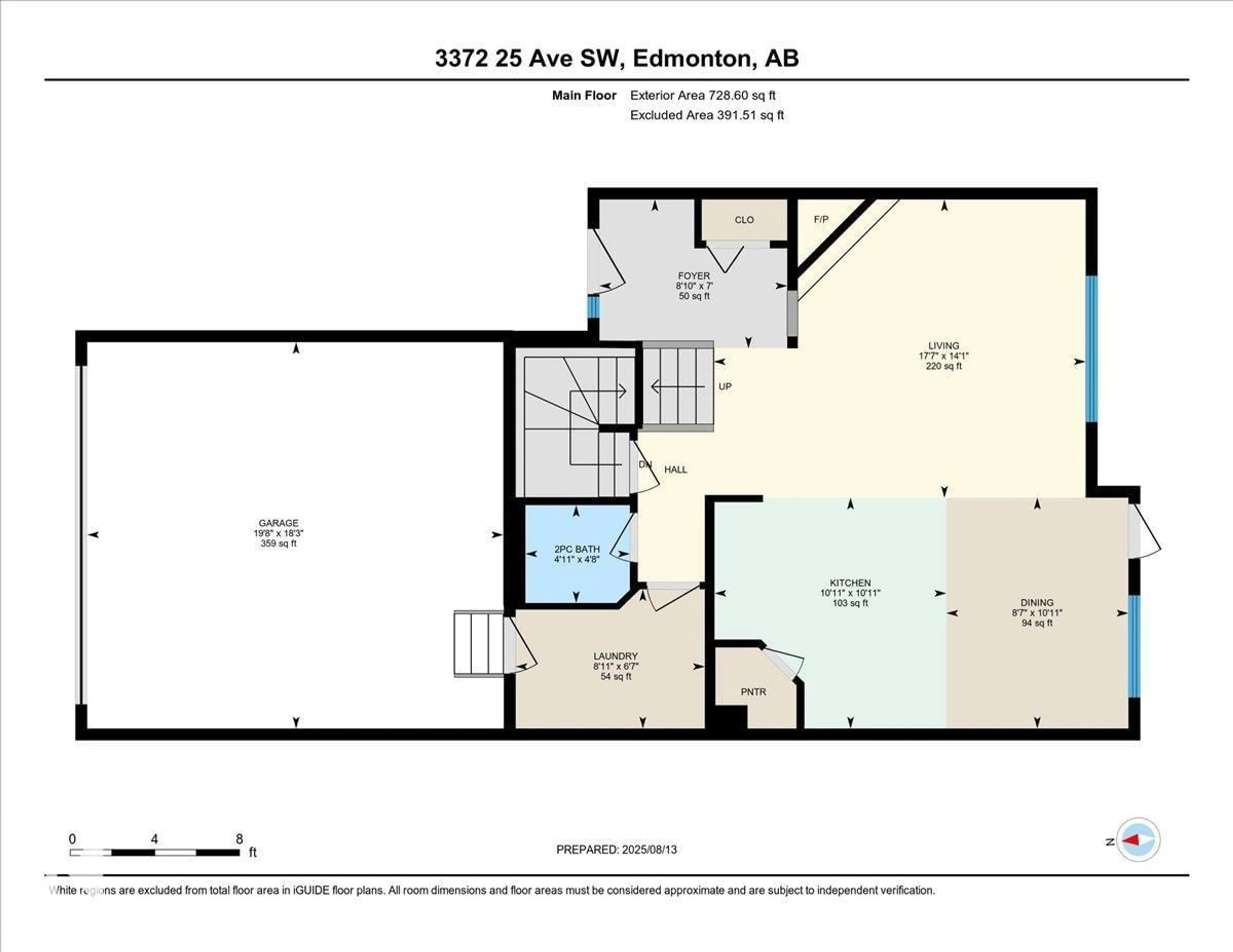 Floor plan for 3372 25 AV, Edmonton Alberta T6T1Y4