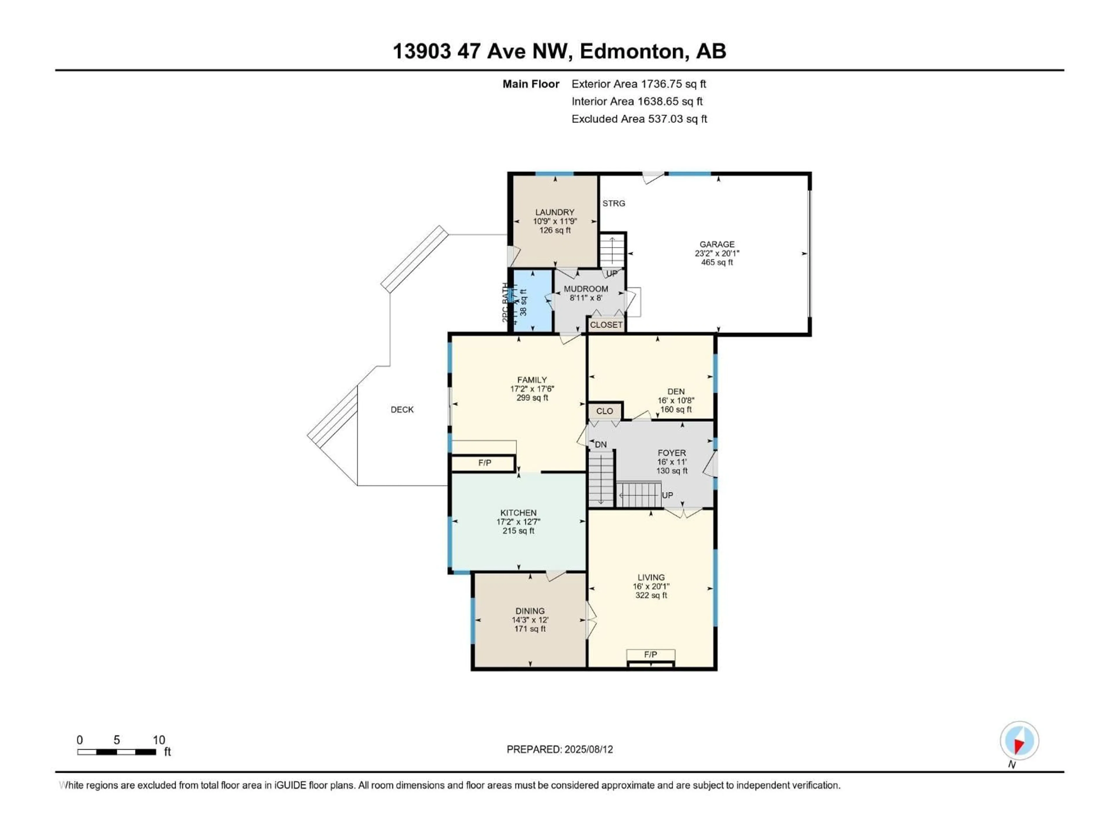 Floor plan for 13903 47 AV, Edmonton Alberta T6H0B5